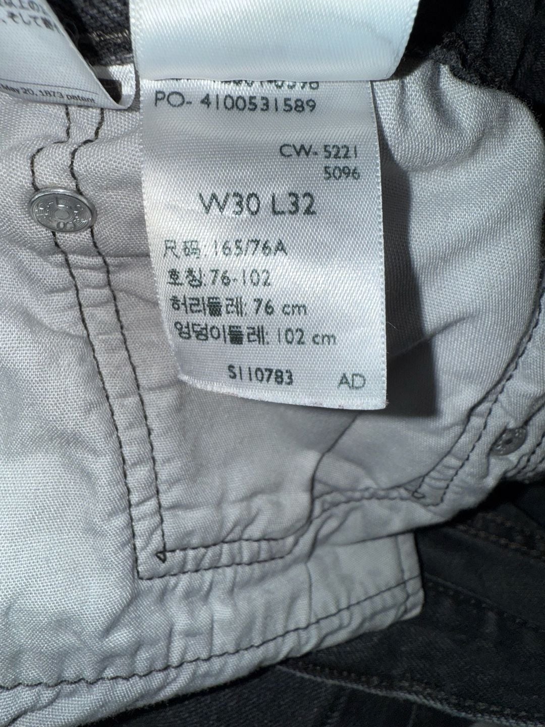 Levi's 501 Straight Jeans 30x32 Black Denim Button Fly Pre-Owned 6