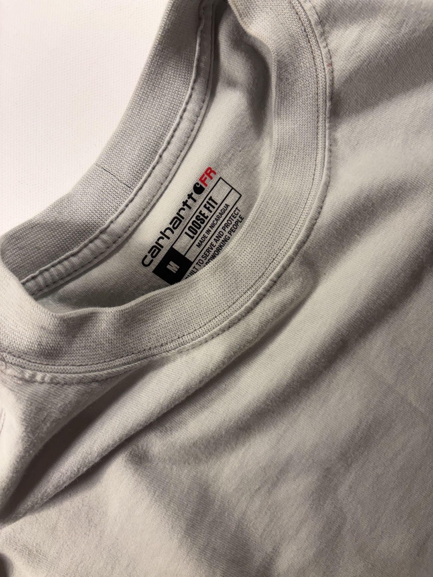 Carhartt FR Force Long Sleeve Pocket T-Shirt Size M Grey Loose Fit 3