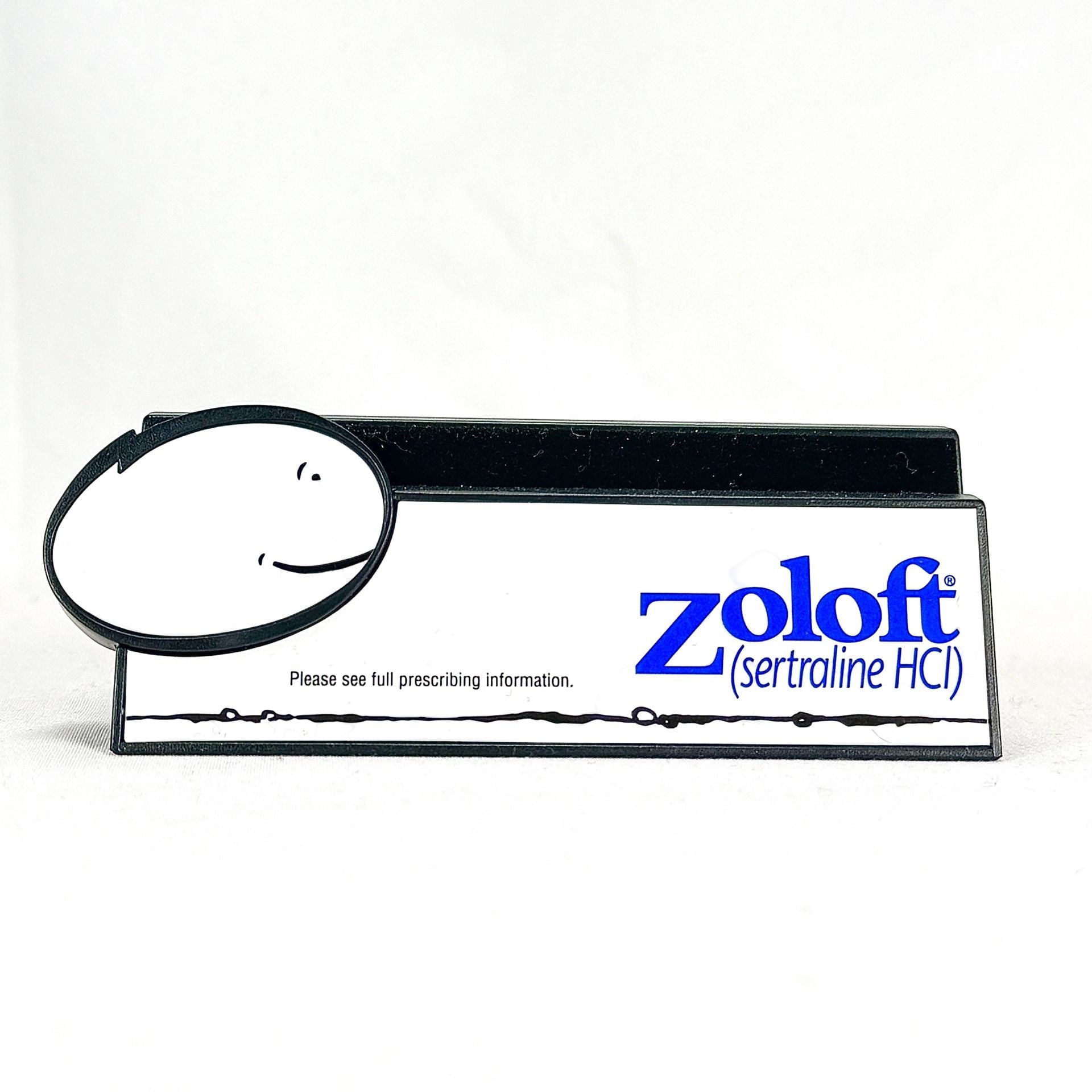 Vintage Zoloft Sertraline Pfizer Pharma Advertising Business Card Holder Desk 1