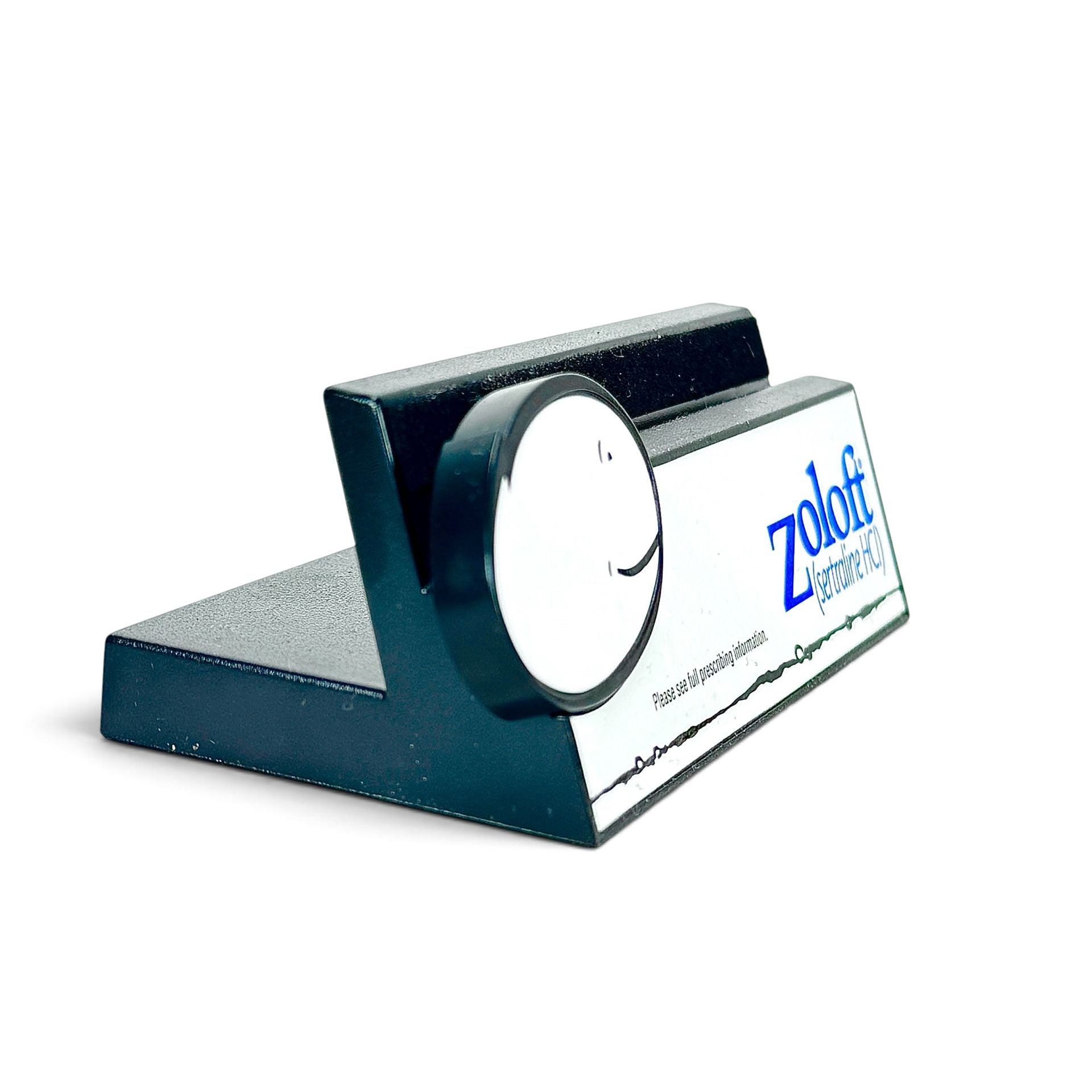 Vintage Zoloft Sertraline Pfizer Pharma Advertising Business Card Holder Desk 2