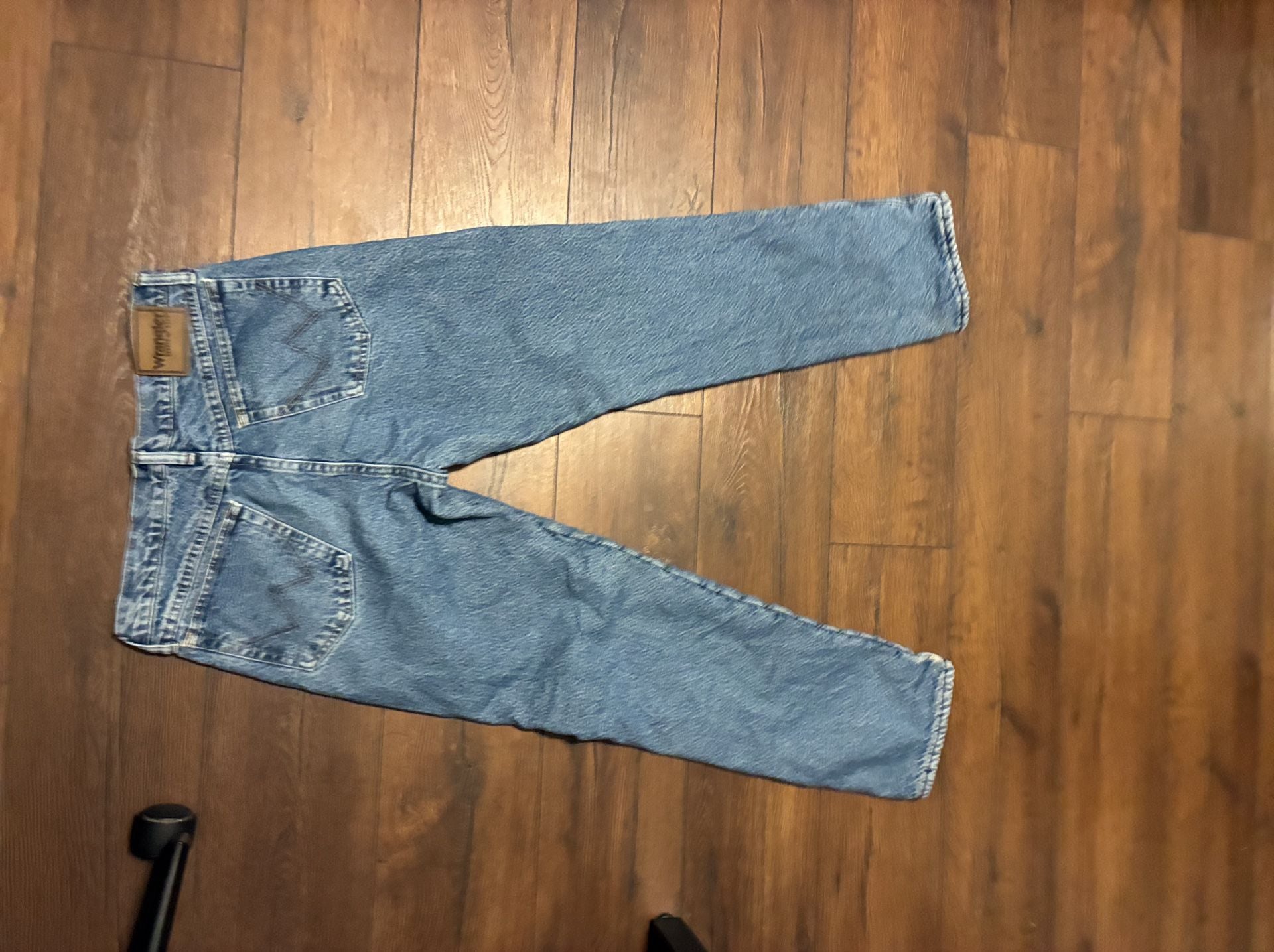 Wrangler Fleece Lined Jeans Blue Denim 5