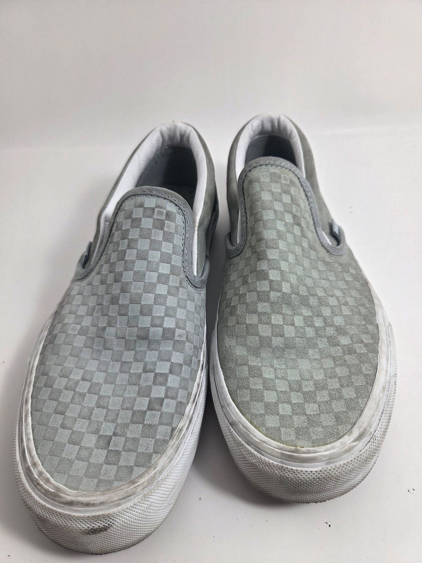 Vans Checkerboard Slip-On Gray Suede Shoes 3