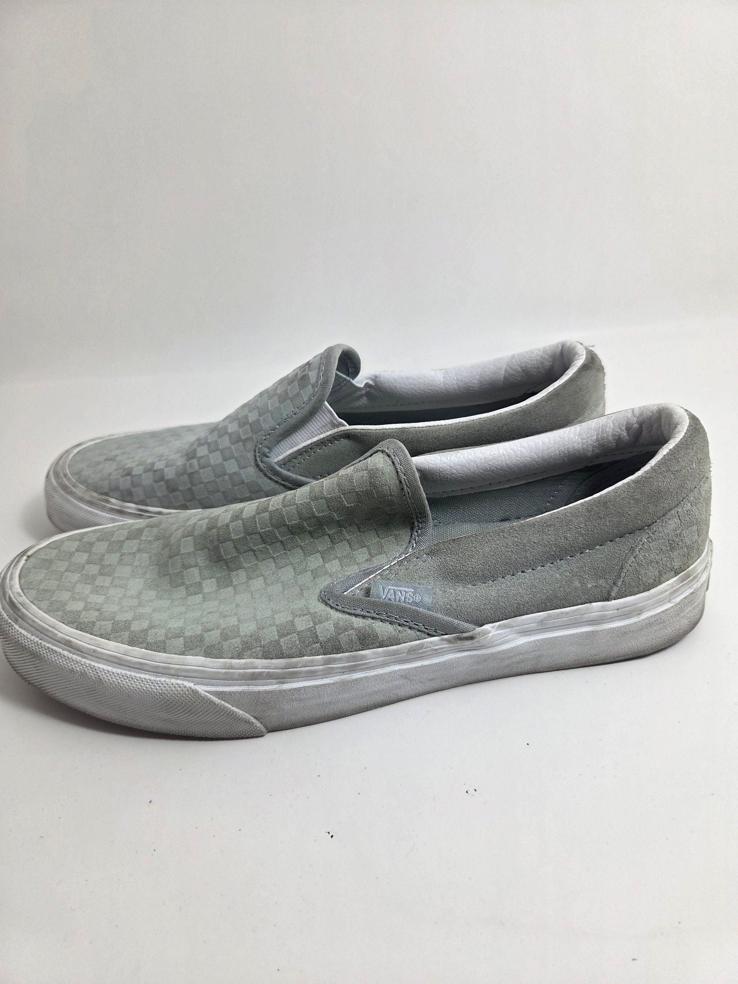 Vans Checkerboard Slip-On Gray Suede Shoes 4