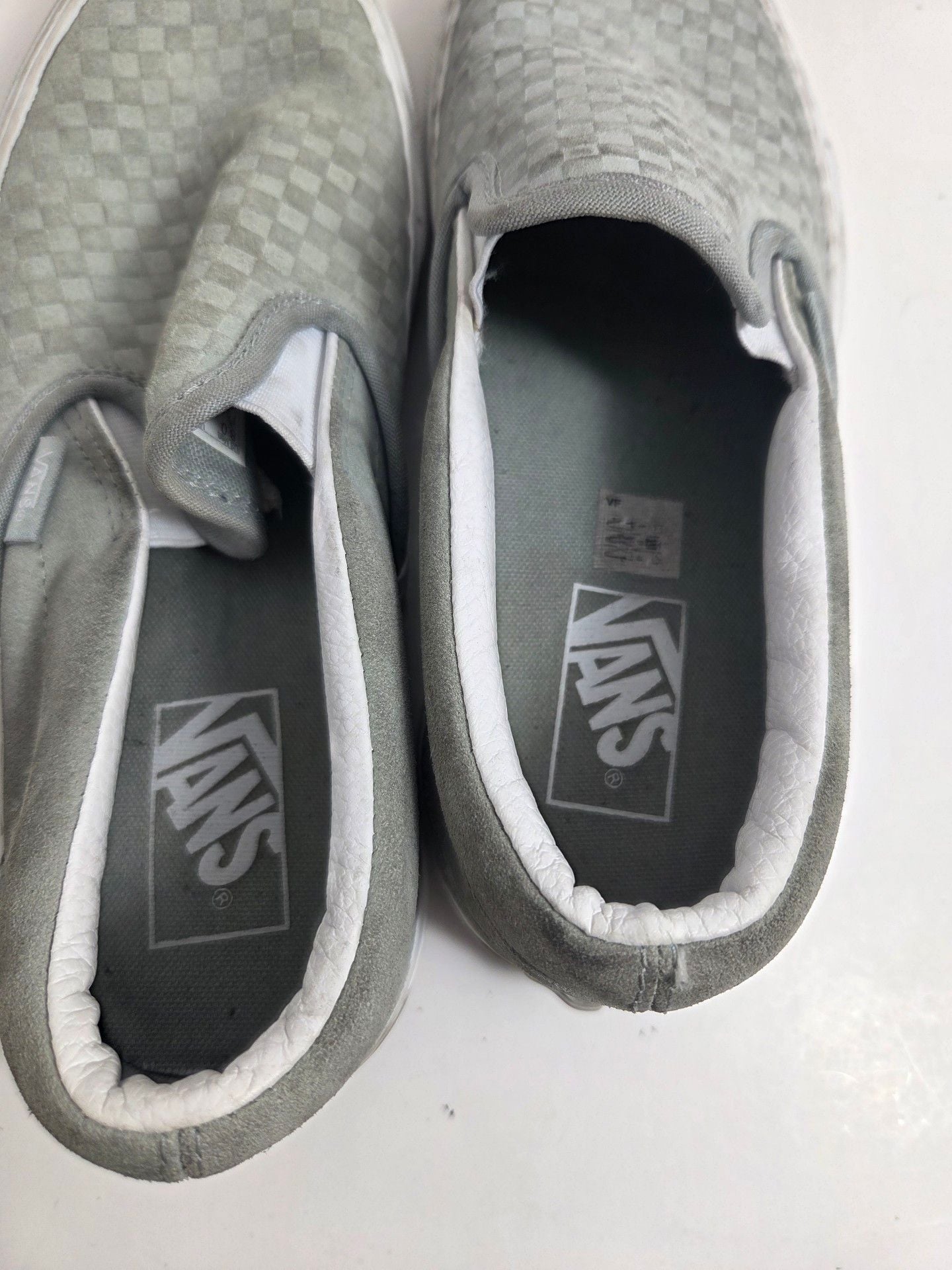 Vans Checkerboard Slip-On Gray Suede Shoes 6