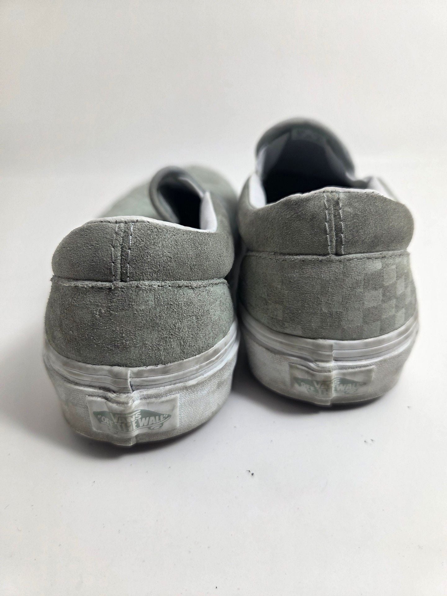Vans Checkerboard Slip-On Gray Suede Shoes 8