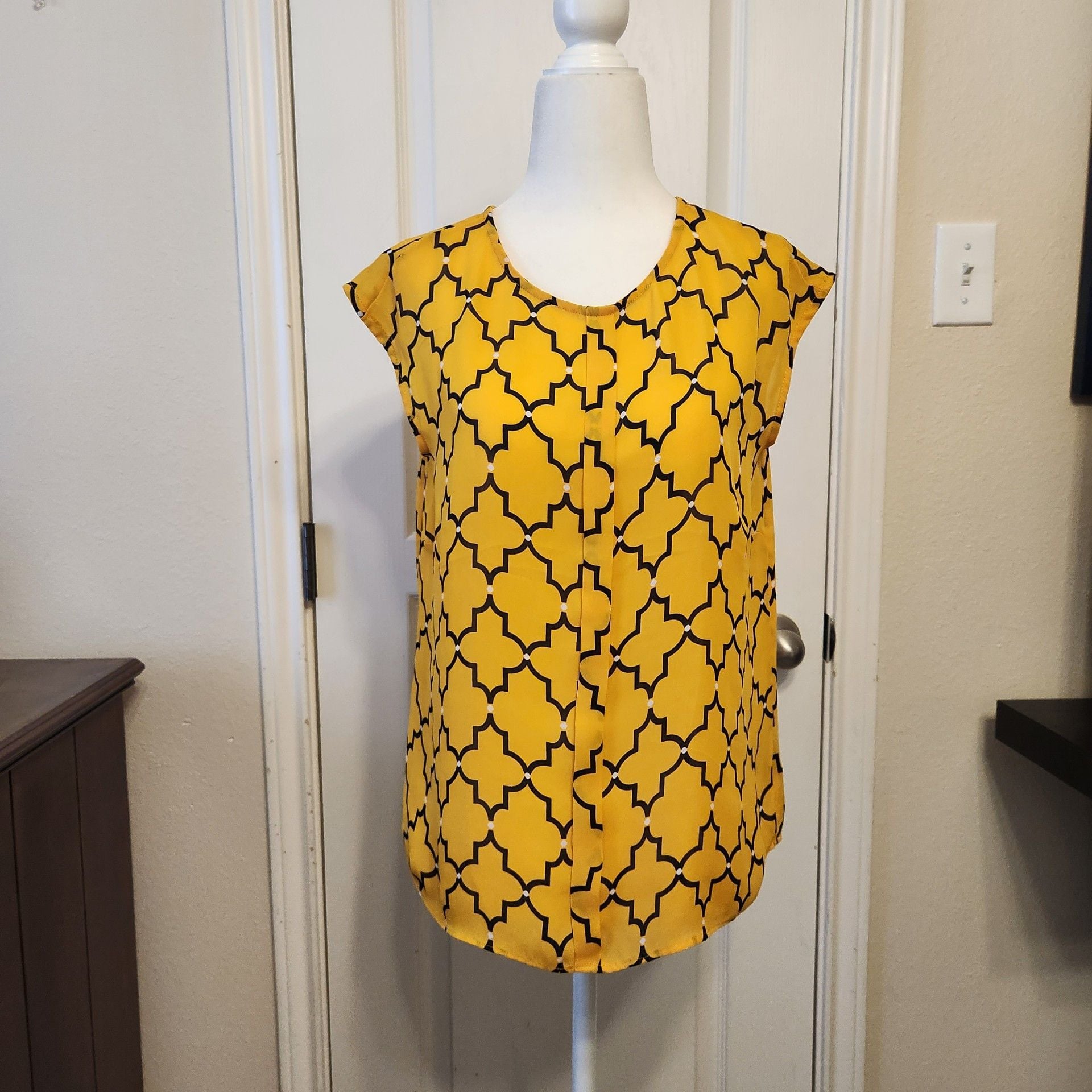 Women's Blouse PXL Yellow Geometric 2