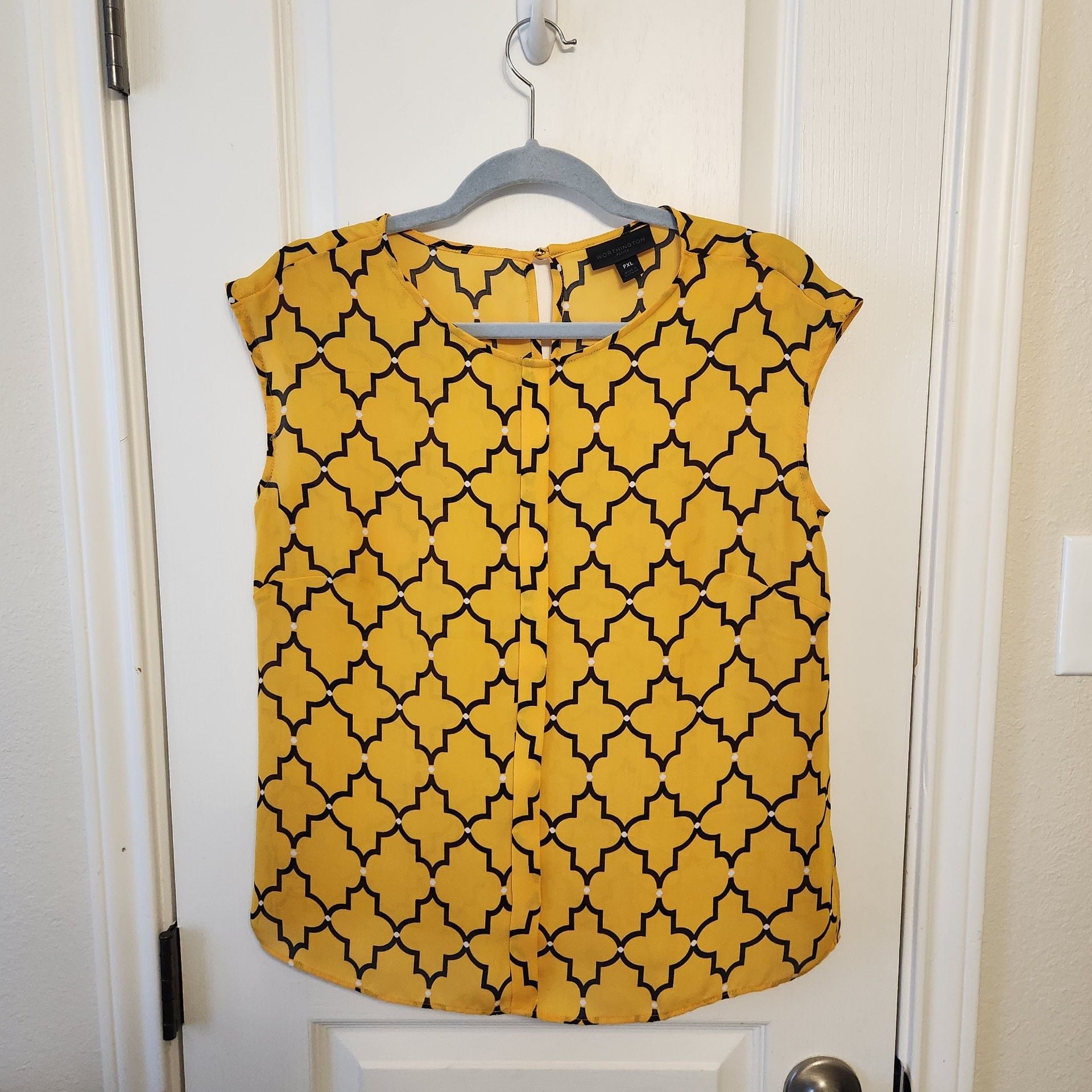 Women's Blouse PXL Yellow Geometric 3