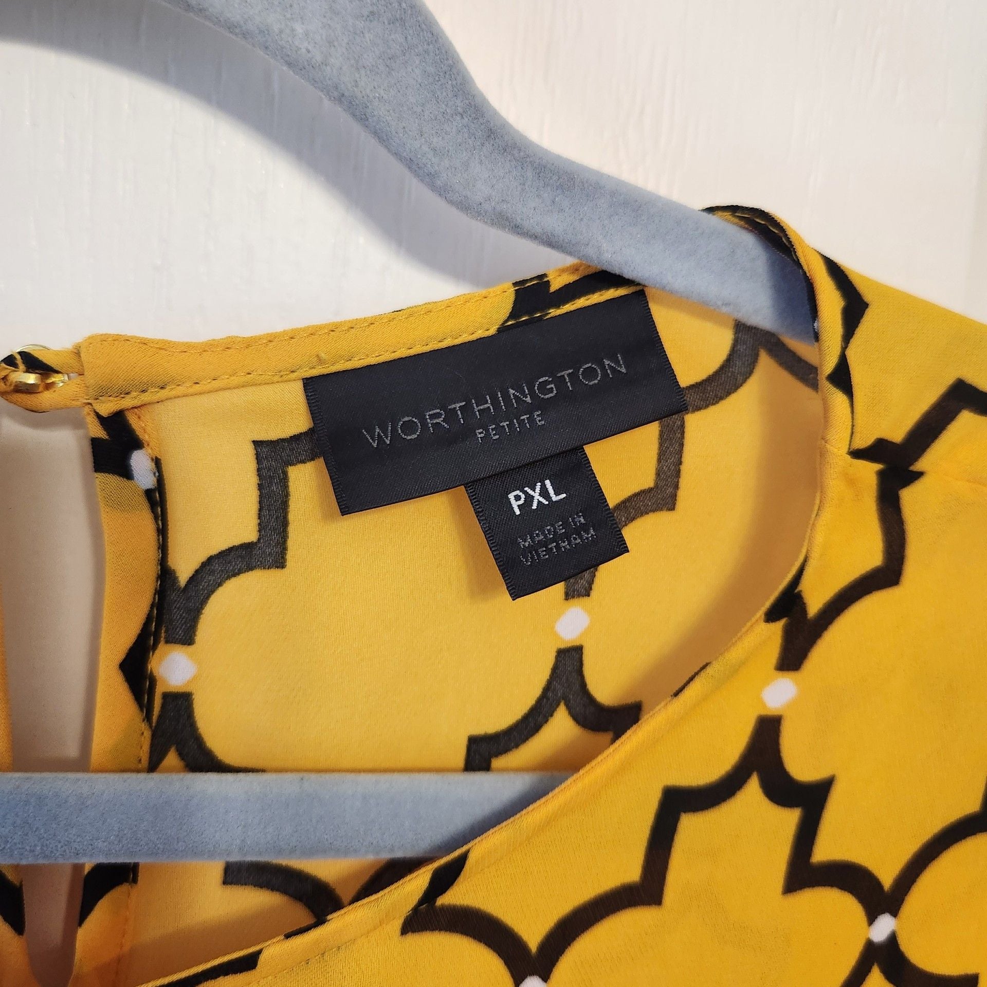 Women's Blouse PXL Yellow Geometric 4