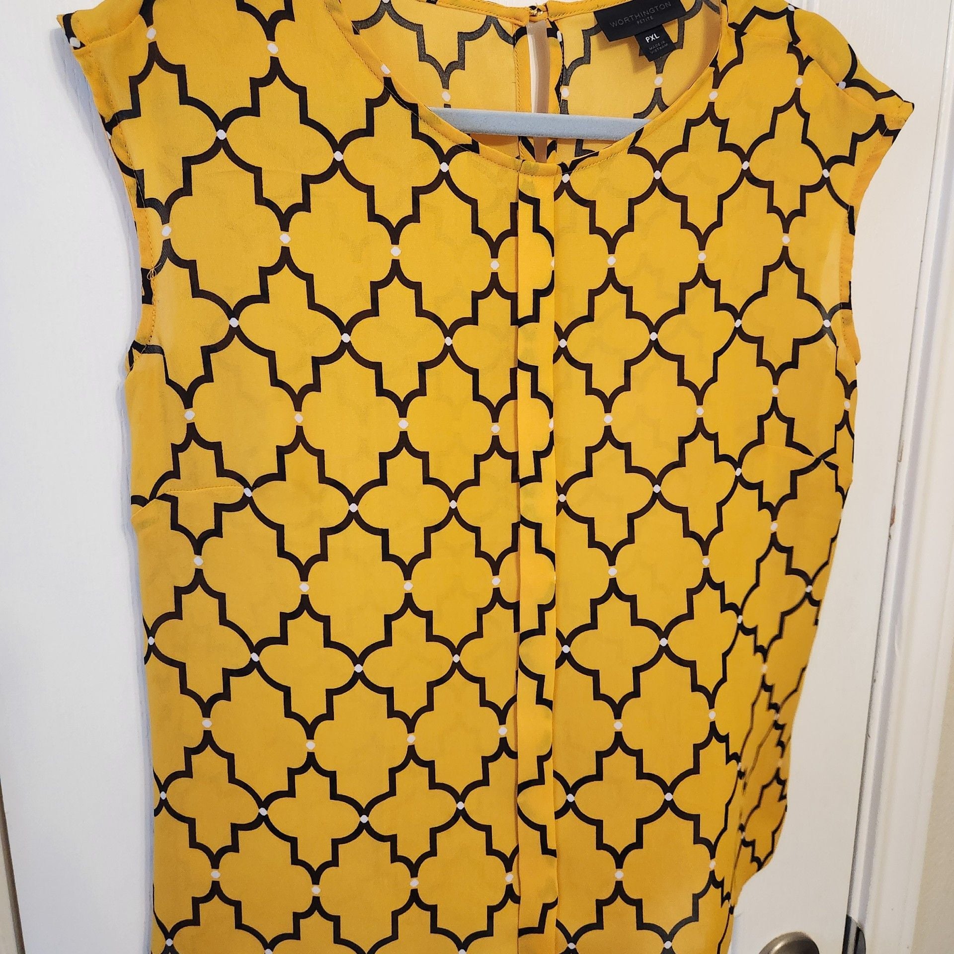 Women's Blouse PXL Yellow Geometric 5
