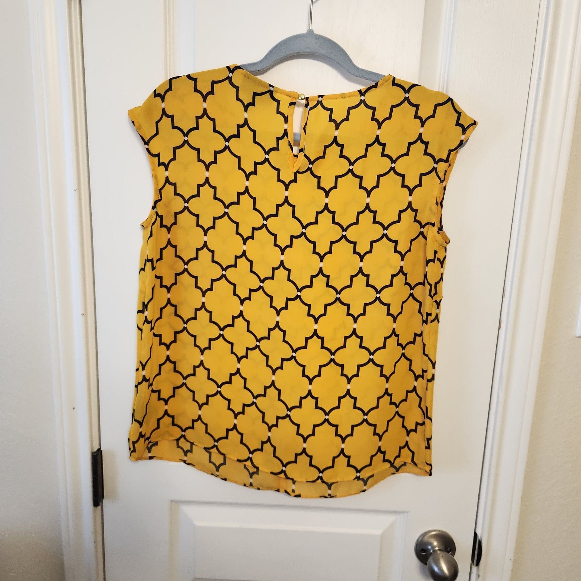 Women's Blouse PXL Yellow Geometric 7
