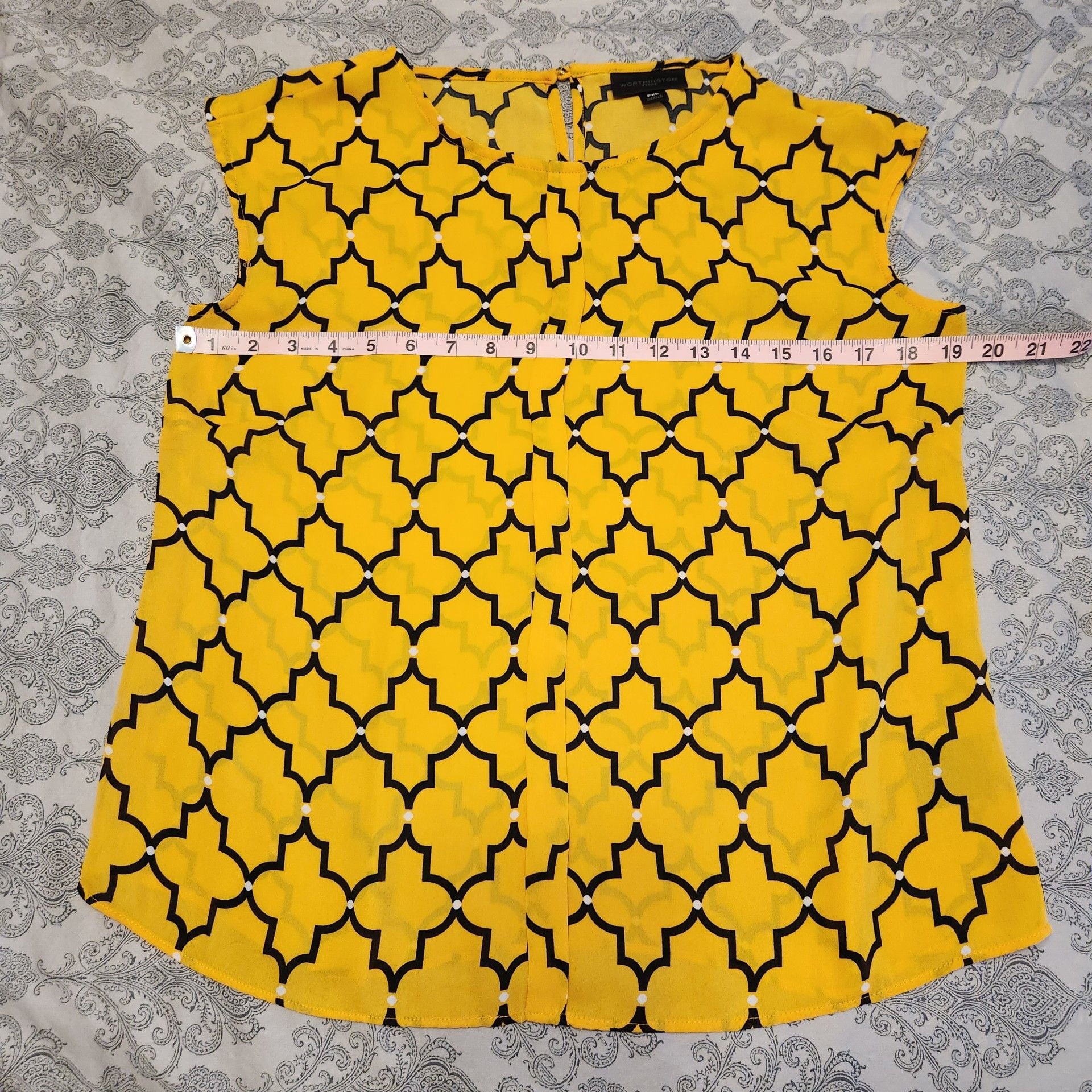 Women's Blouse PXL Yellow Geometric 8
