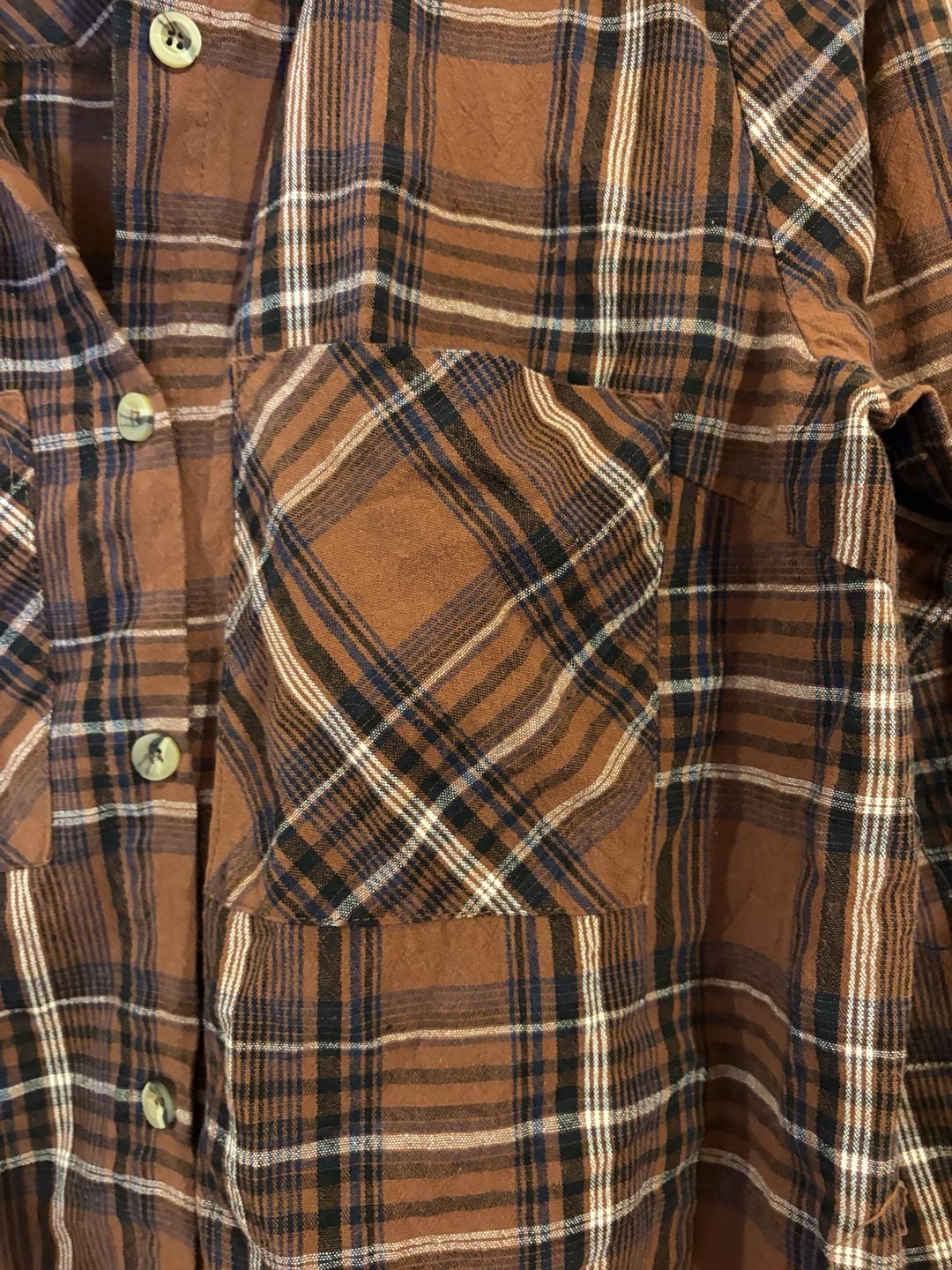 She+Sky Plaid Flannel Shirt Dress Size S Brown Long Sleeve Button Up 7