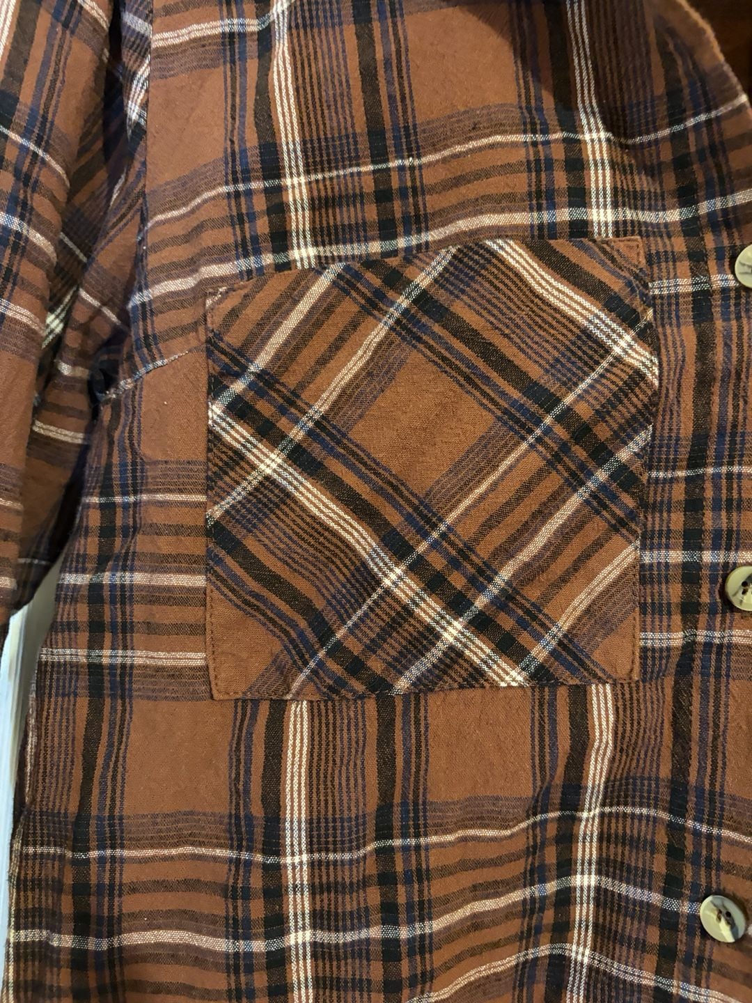 She+Sky Plaid Flannel Shirt Dress Size S Brown Long Sleeve Button Up 8