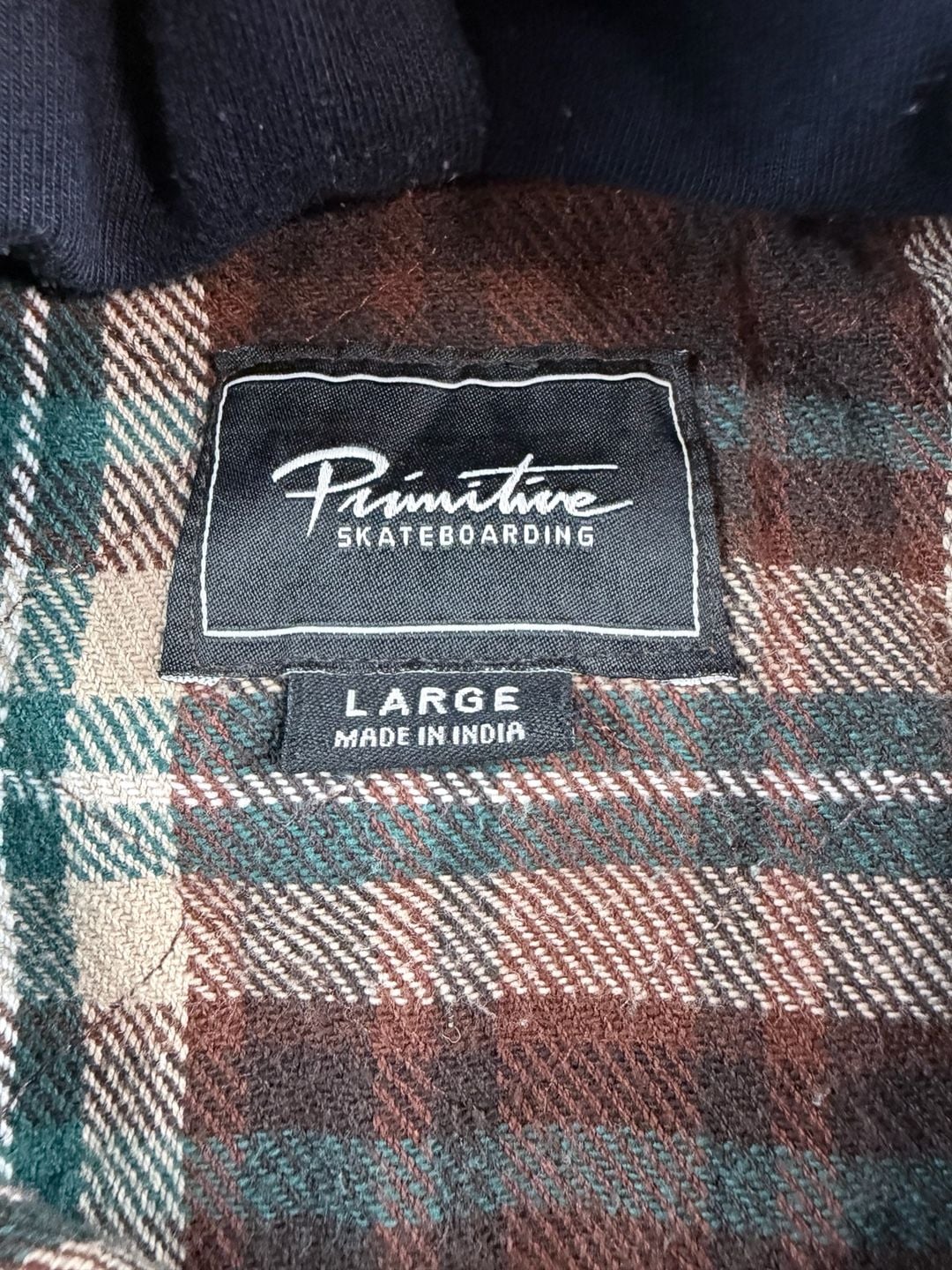 Primitive Skateboarding Layne Two-Fer Flannel Size L, Brown Plaid women’s Hoodie 4