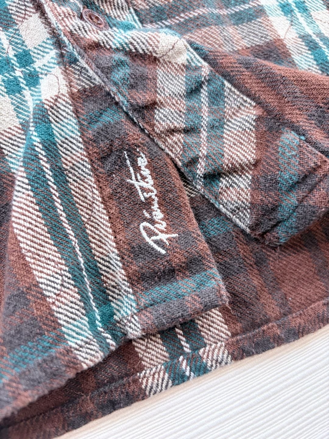 Primitive Skateboarding Layne Two-Fer Flannel Size L, Brown Plaid women’s Hoodie 7