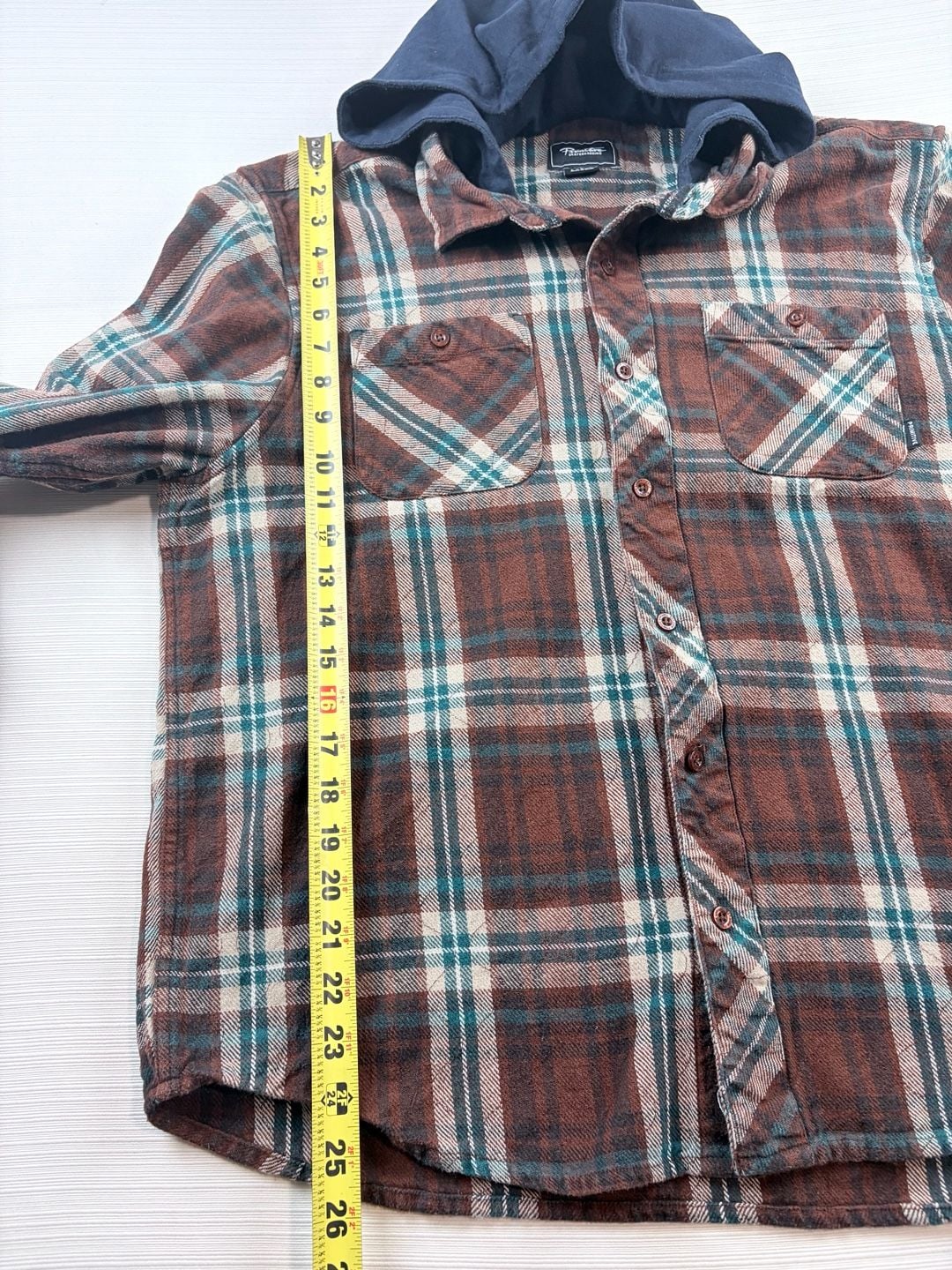 Primitive Skateboarding Layne Two-Fer Flannel Size L, Brown Plaid women’s Hoodie 10