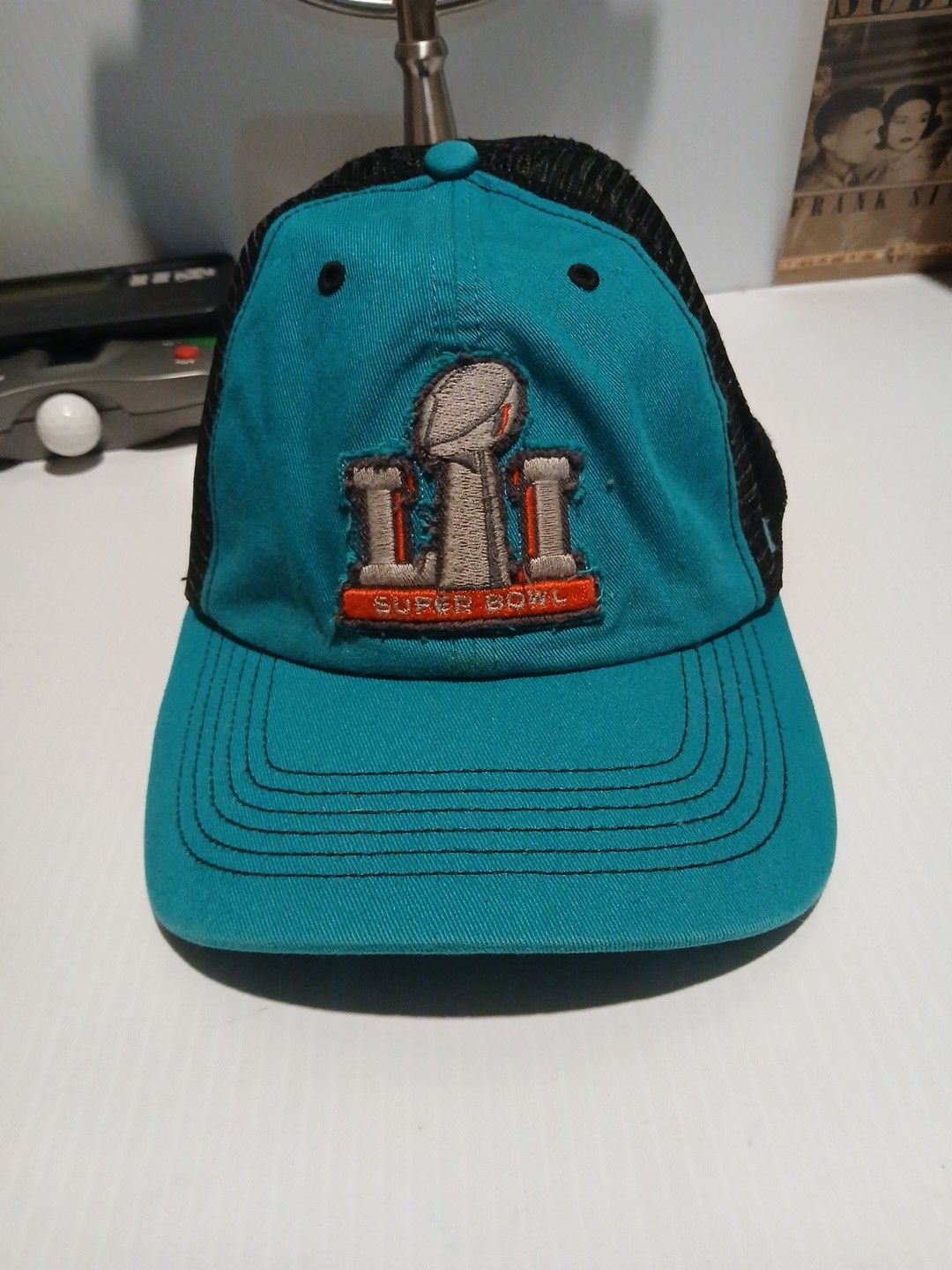 47 Brand Super Bowl LII HTX Trucker Hat OSFA Blue Black Mesh 2