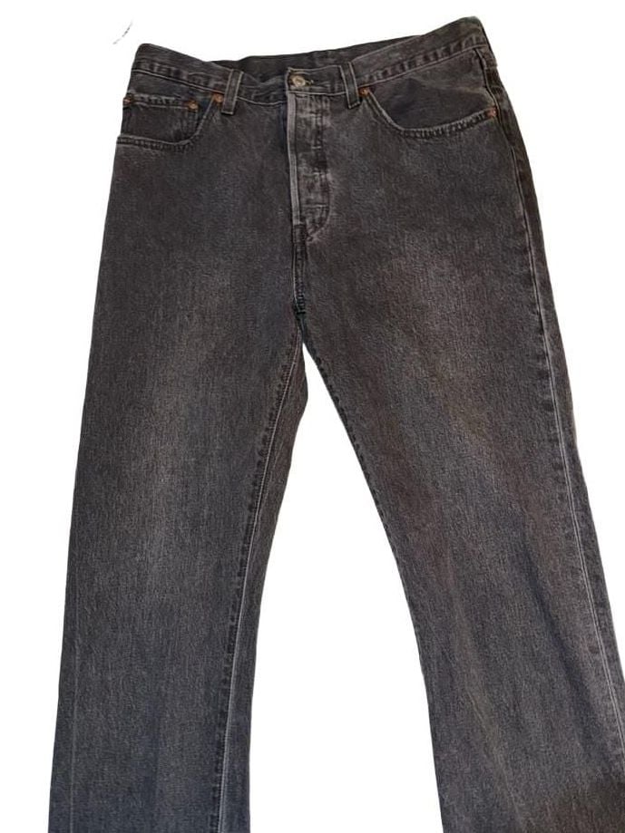 Levi's 501 Straight Jeans 30x32 Black Denim Button Fly Pre-Owned 2