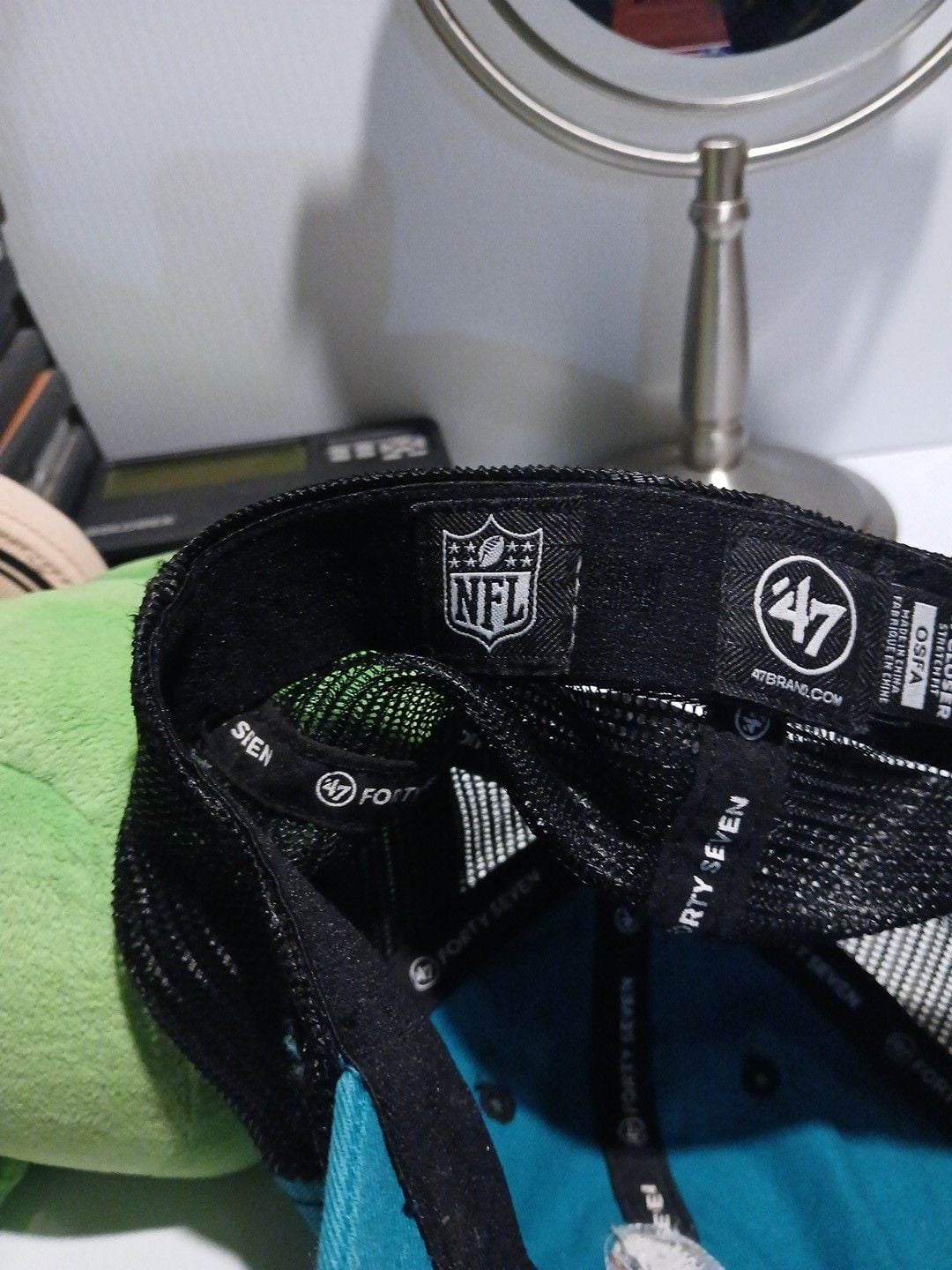 47 Brand Super Bowl LII HTX Trucker Hat OSFA Blue Black Mesh 7