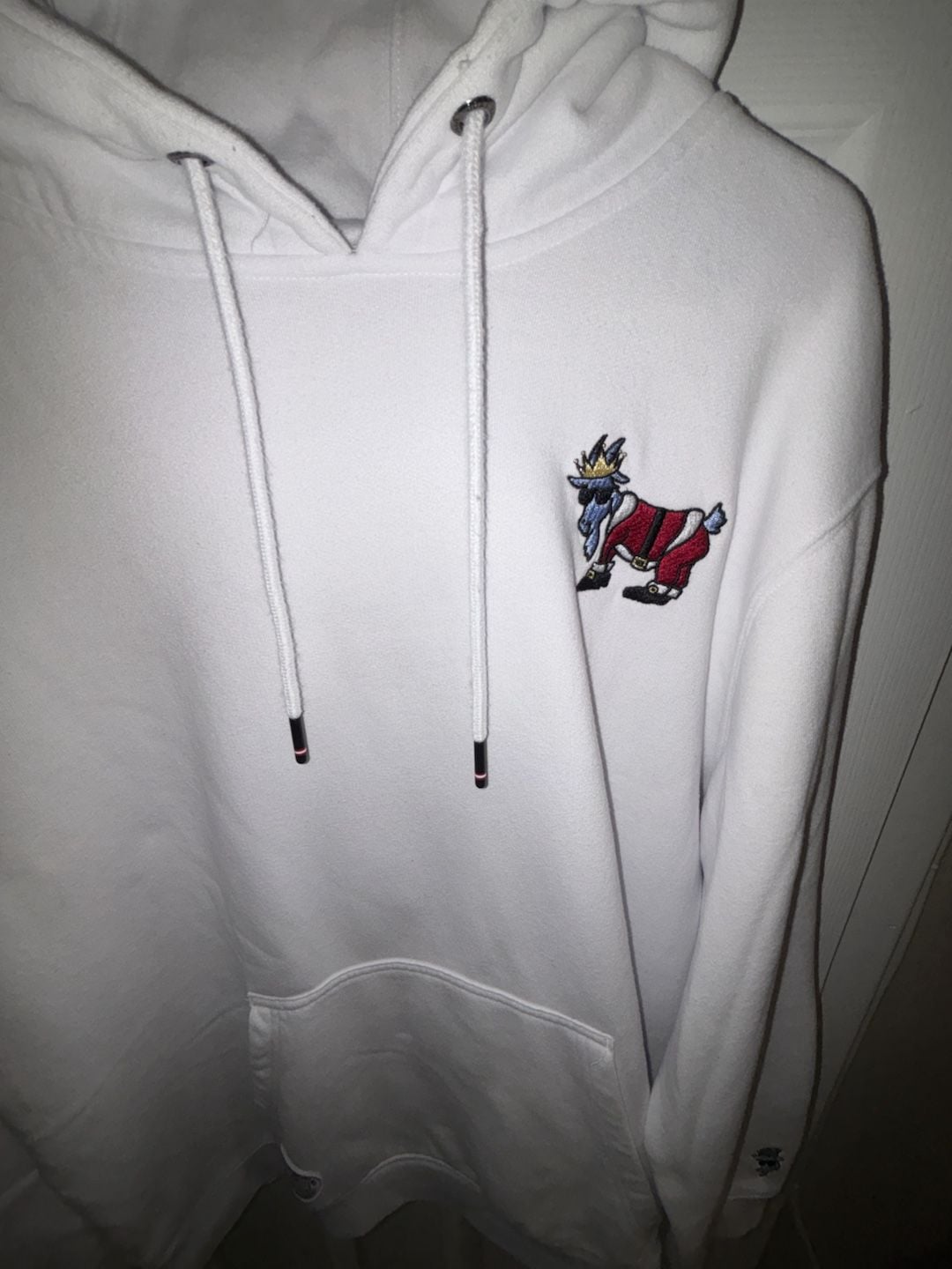 Goat USA Hoodie White Santa Graphic Pullover XL 6