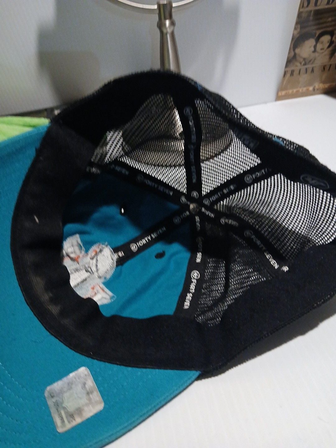47 Brand Super Bowl LII HTX Trucker Hat OSFA Blue Black Mesh 9