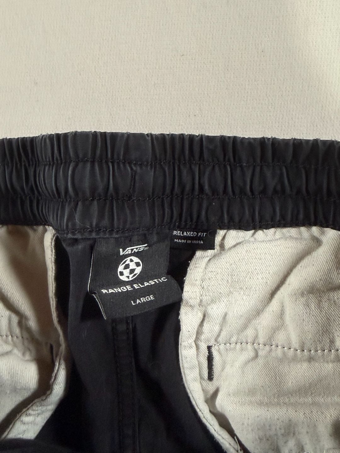Vans Range Elastic Pants Size Large Black Relaxed Fit Casual 5