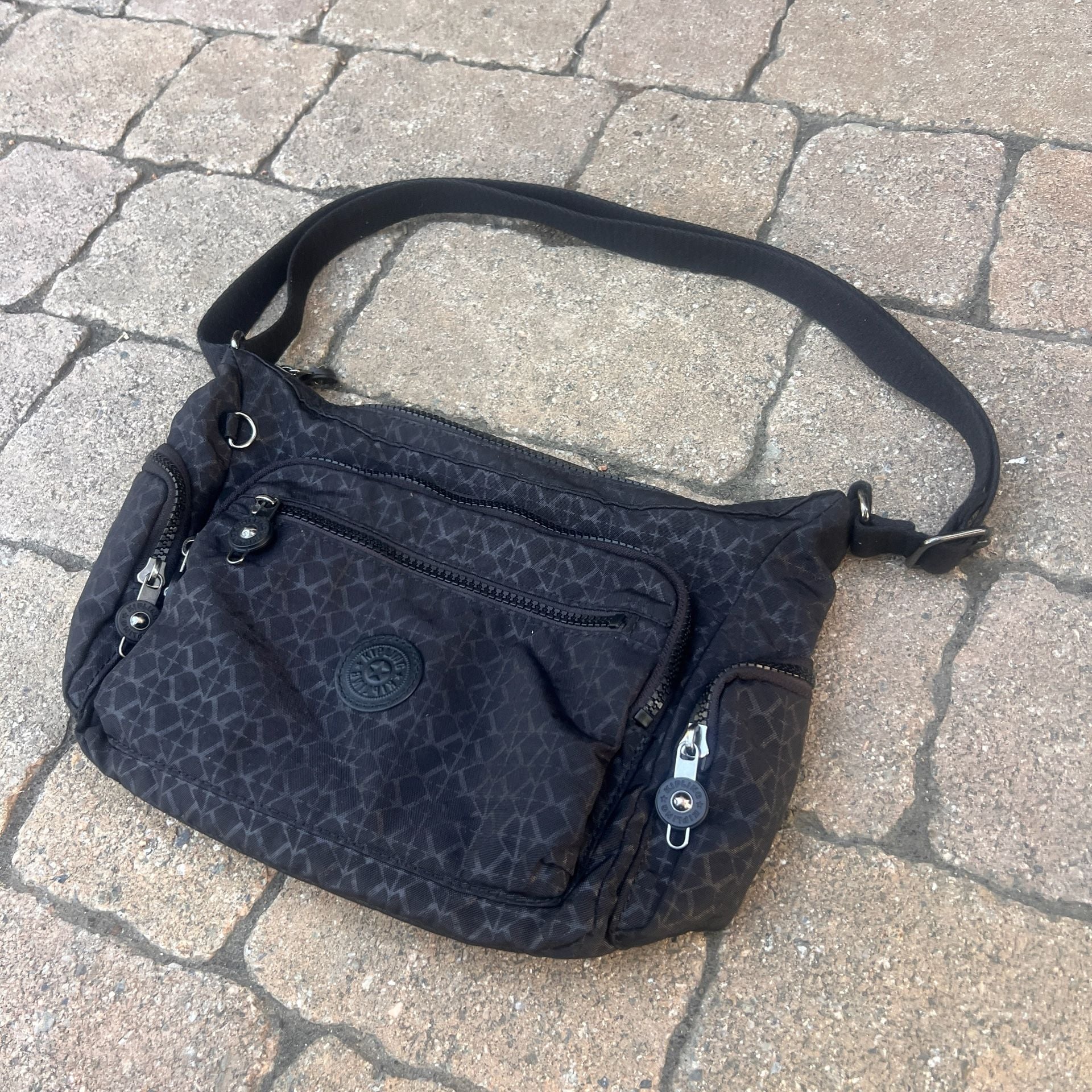 Kipling GABBIE SMALL PRINTED CROSSBODY Shoulder BAG Black Geometric Crossbody 2