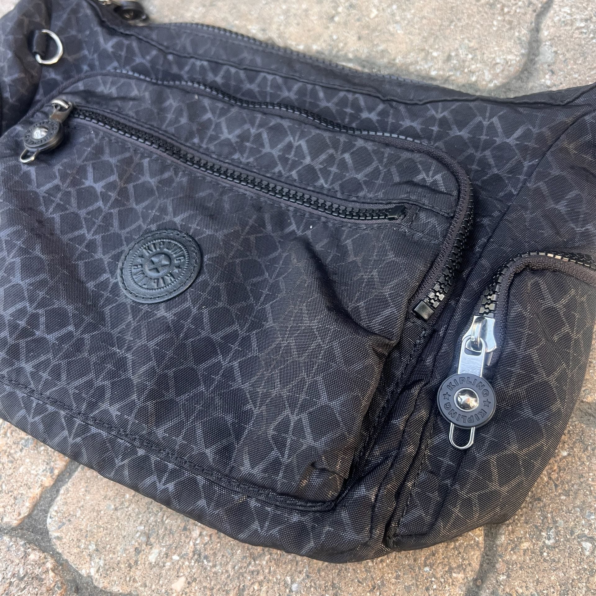 Kipling GABBIE SMALL PRINTED CROSSBODY Shoulder BAG Black Geometric Crossbody 4