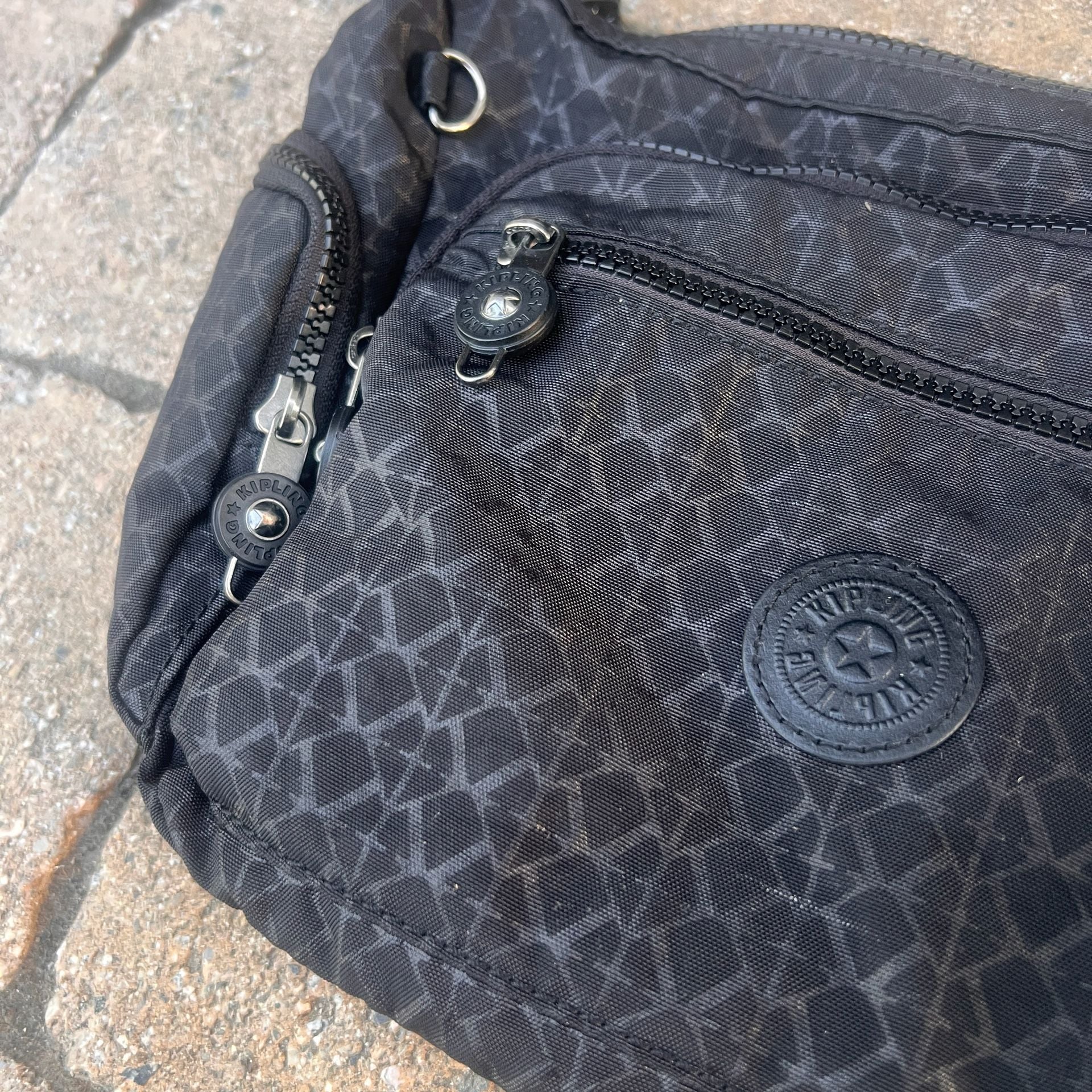 Kipling GABBIE SMALL PRINTED CROSSBODY Shoulder BAG Black Geometric Crossbody 5