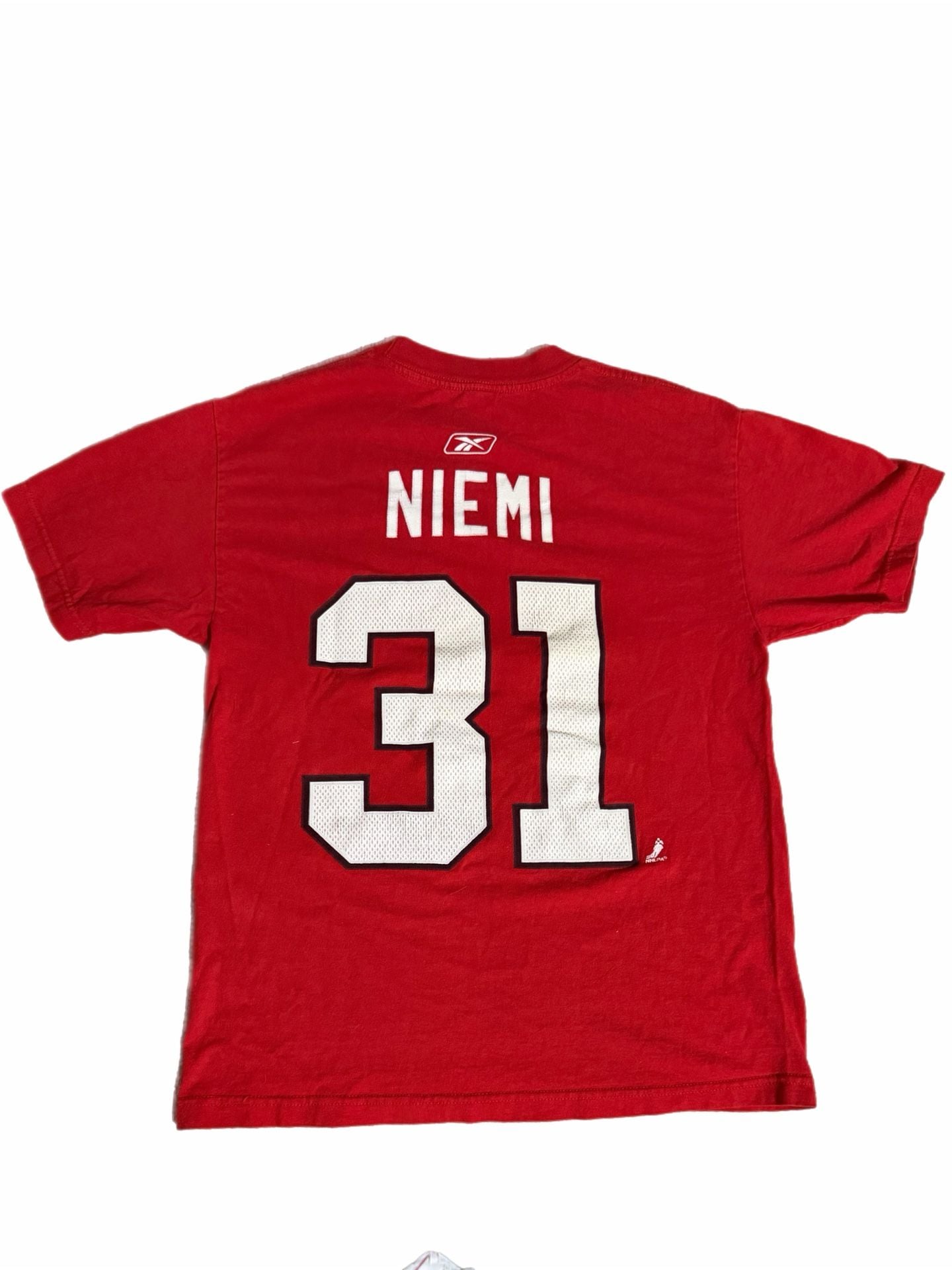 Reebok Chicago Blackhawks Niemi 31 T-Shirt Red NHL Hockey Graphic Tee 3