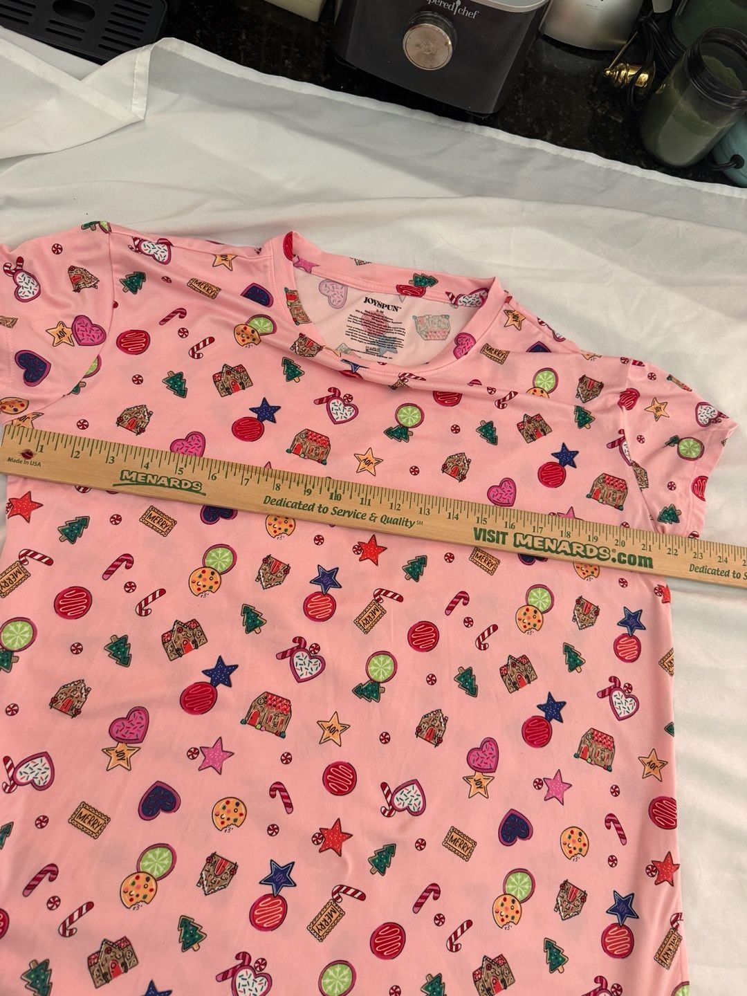 Joyspun Pink Candy Print Short Sleeve Sleep Shirt 6