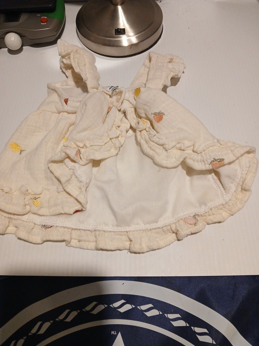 Nicole Miller New York Dress Size 3/6M White Embroidered Fruit 3