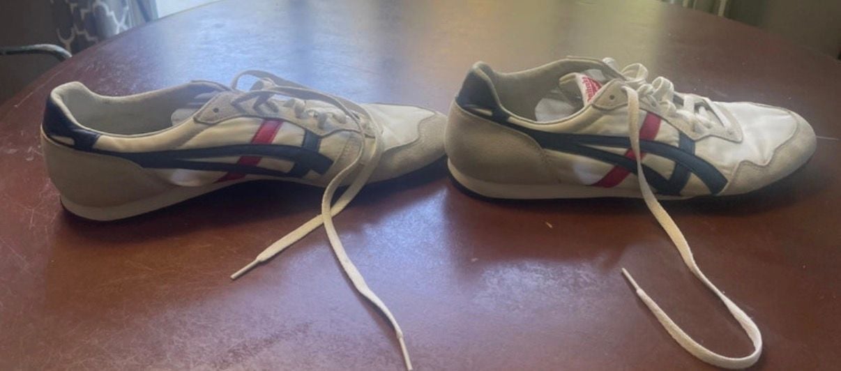 Onitsuka Tiger Serrano Size 10.5 White Blue Red Sneakers D109L 6