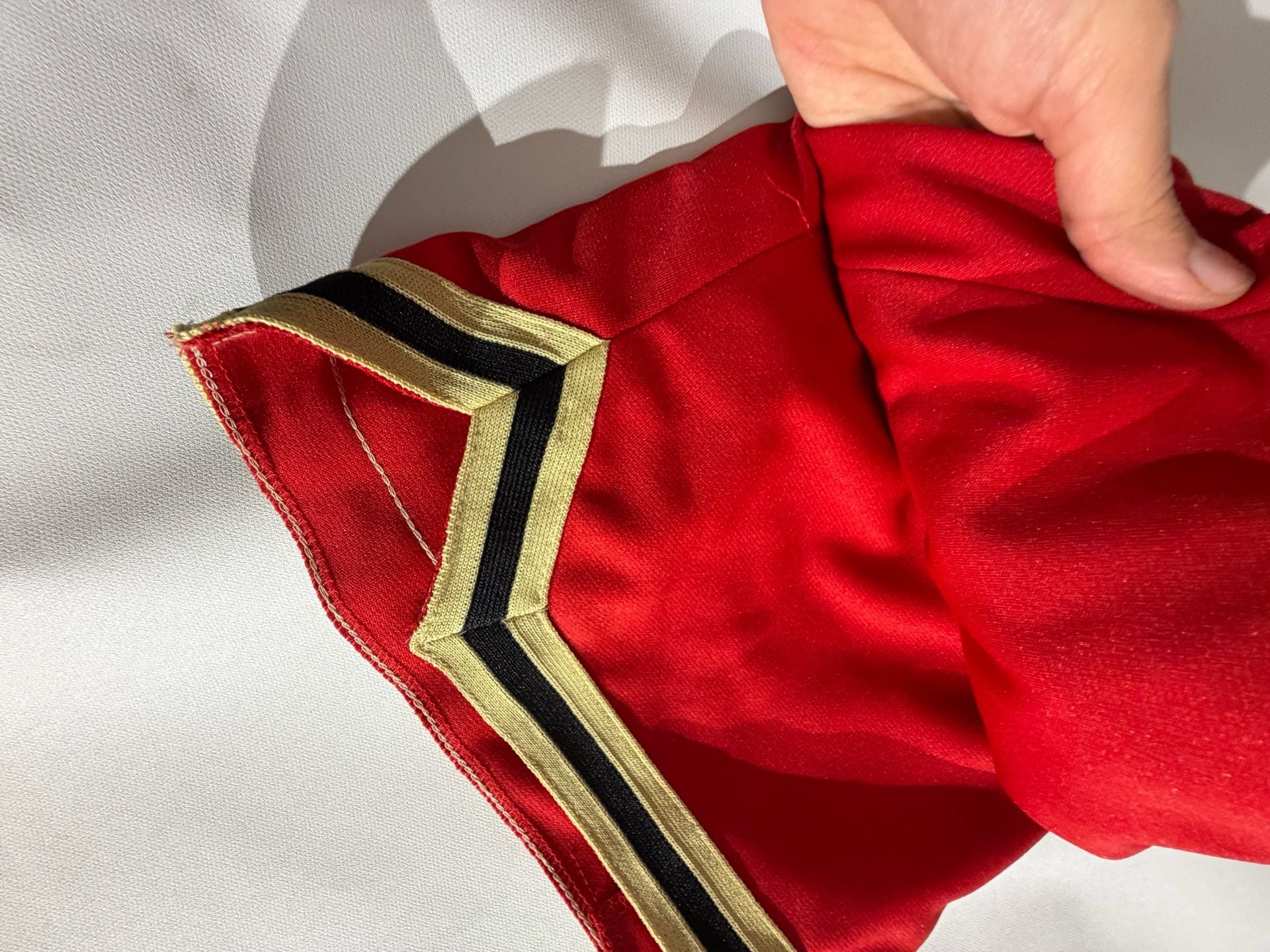 Varsity Spirit Red Black Gold Striped Cheer Skirt Size 6-14 9