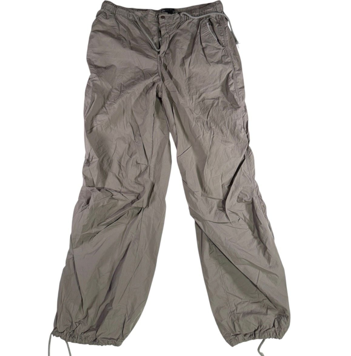 ASOS Design Parachute Pants Size 32/30 Taupe Utility Cargo Drawstring 2