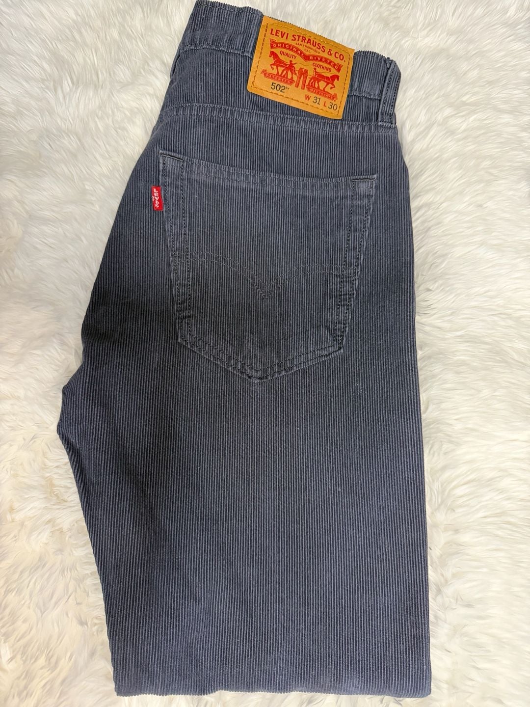 Levi's 502 Corduroy Pants 31x30 Blue Tapered 1