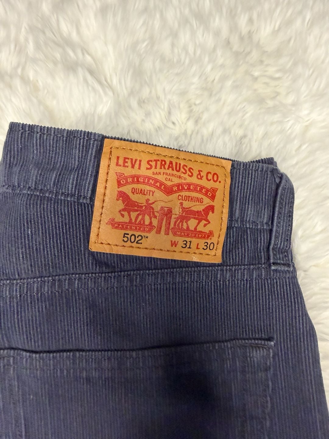 Levi's 502 Corduroy Pants 31x30 Blue Tapered 2