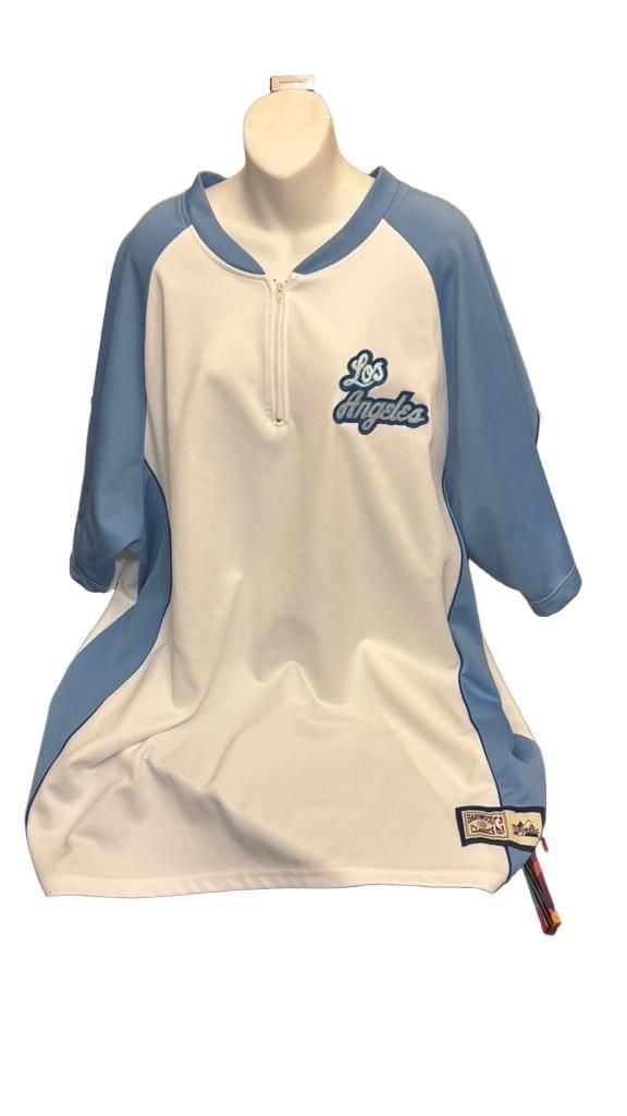 Majestic Hardwood Classics Los Angeles Lakers 1/4 Zip Jersey Blue White size 3xl 3
