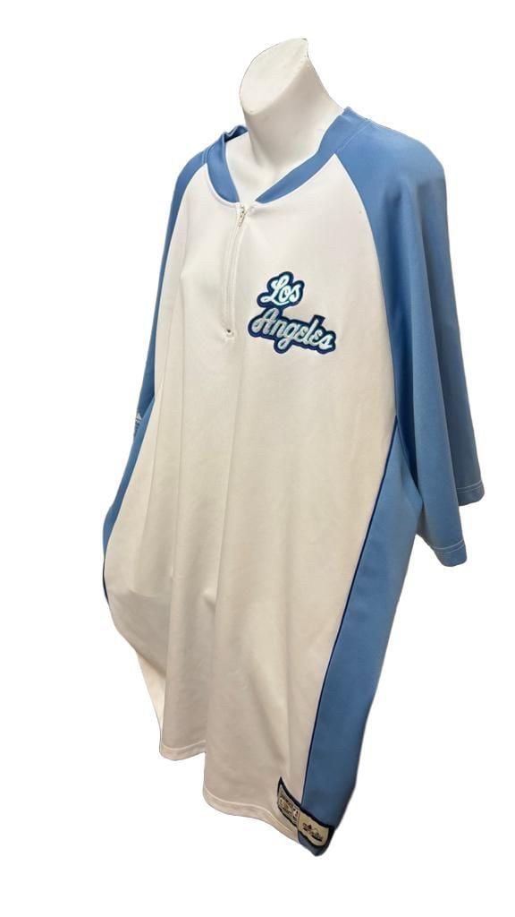 Majestic Hardwood Classics Los Angeles Lakers 1/4 Zip Jersey Blue White size 3xl 5