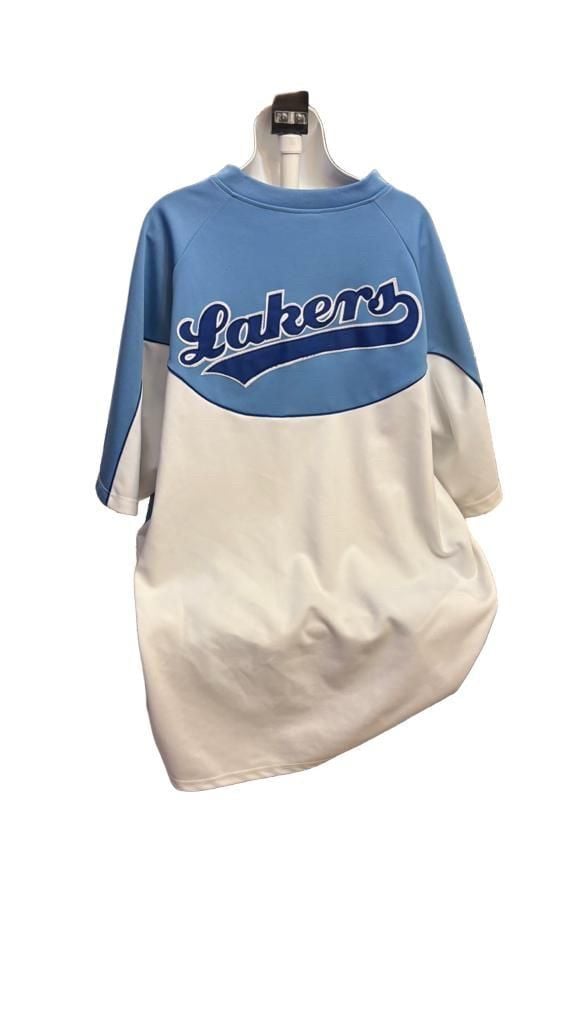 Majestic Hardwood Classics Los Angeles Lakers 1/4 Zip Jersey Blue White size 3xl 2