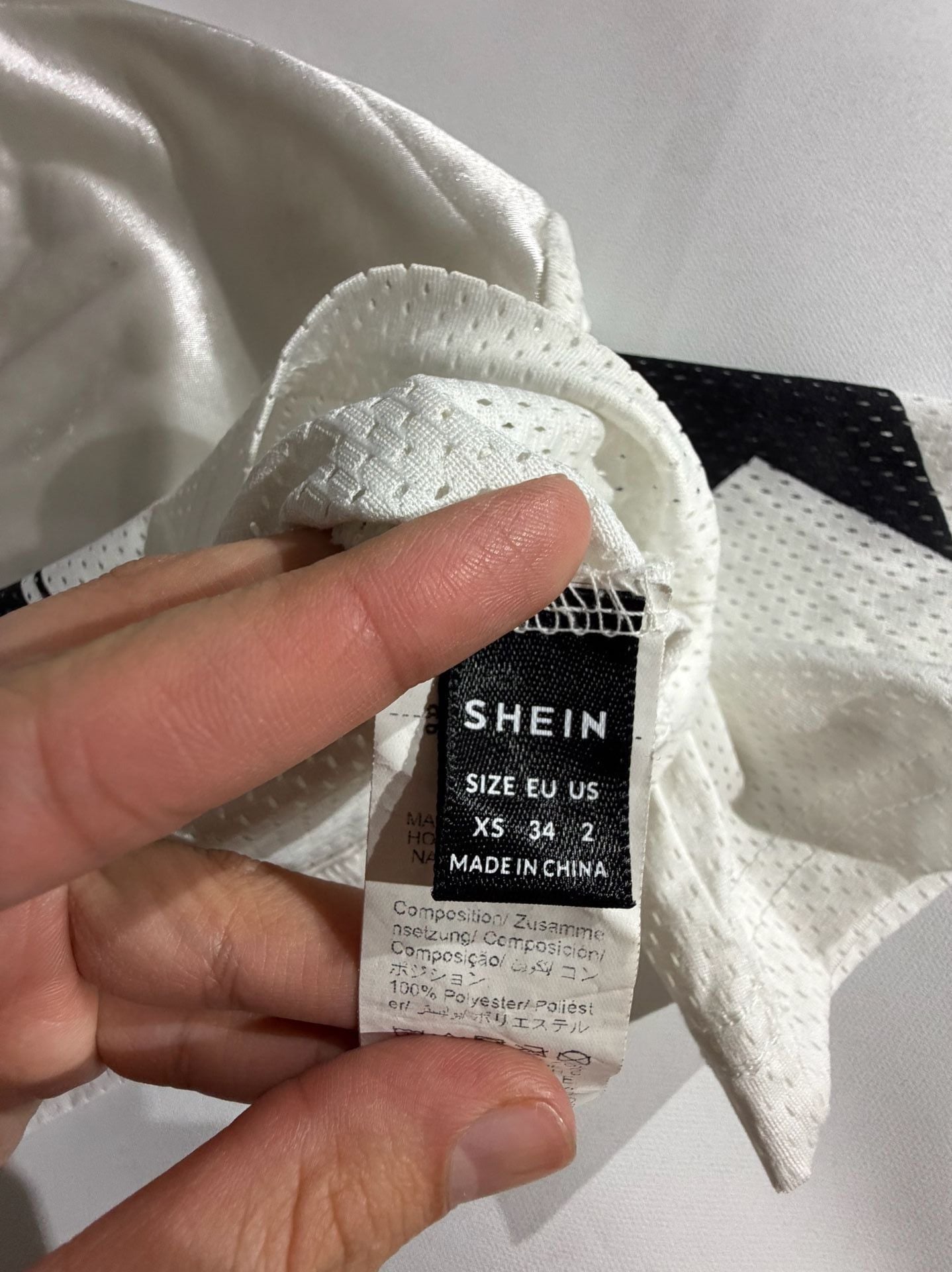 SHEIN White Mesh Graphic Football Jersey Crop Top Size XS 2 6