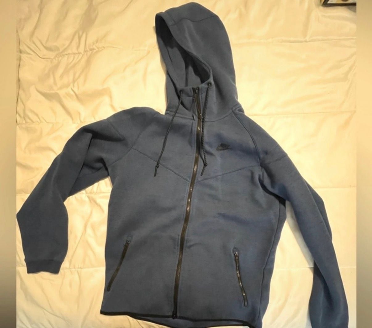Nike Tech Fleece Windrunner Size M Blue Full-Zip Hoodie Sweatshirt 2