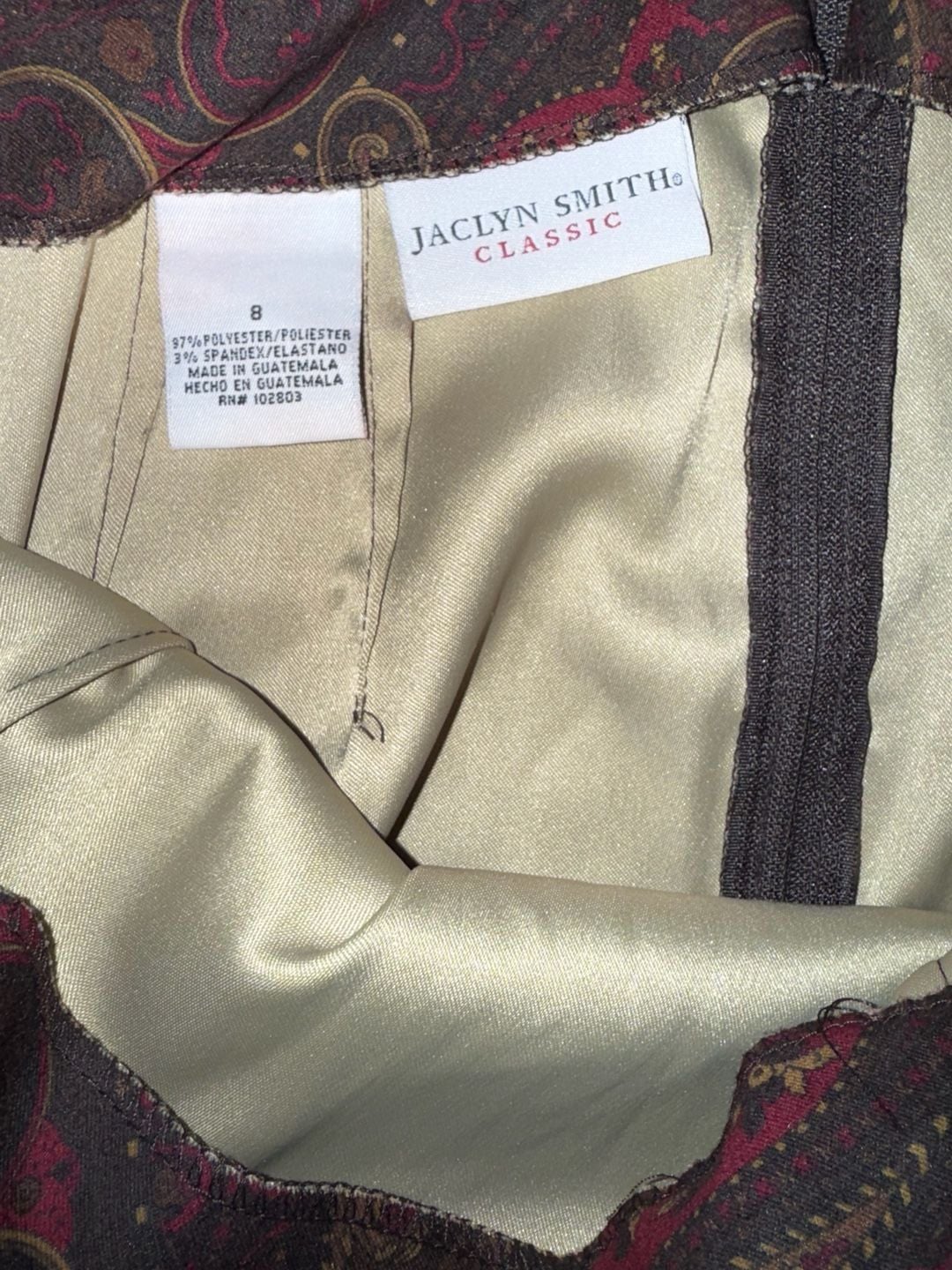 Jaclyn Smith Classic Paisley Pencil Skirt Size 8 2