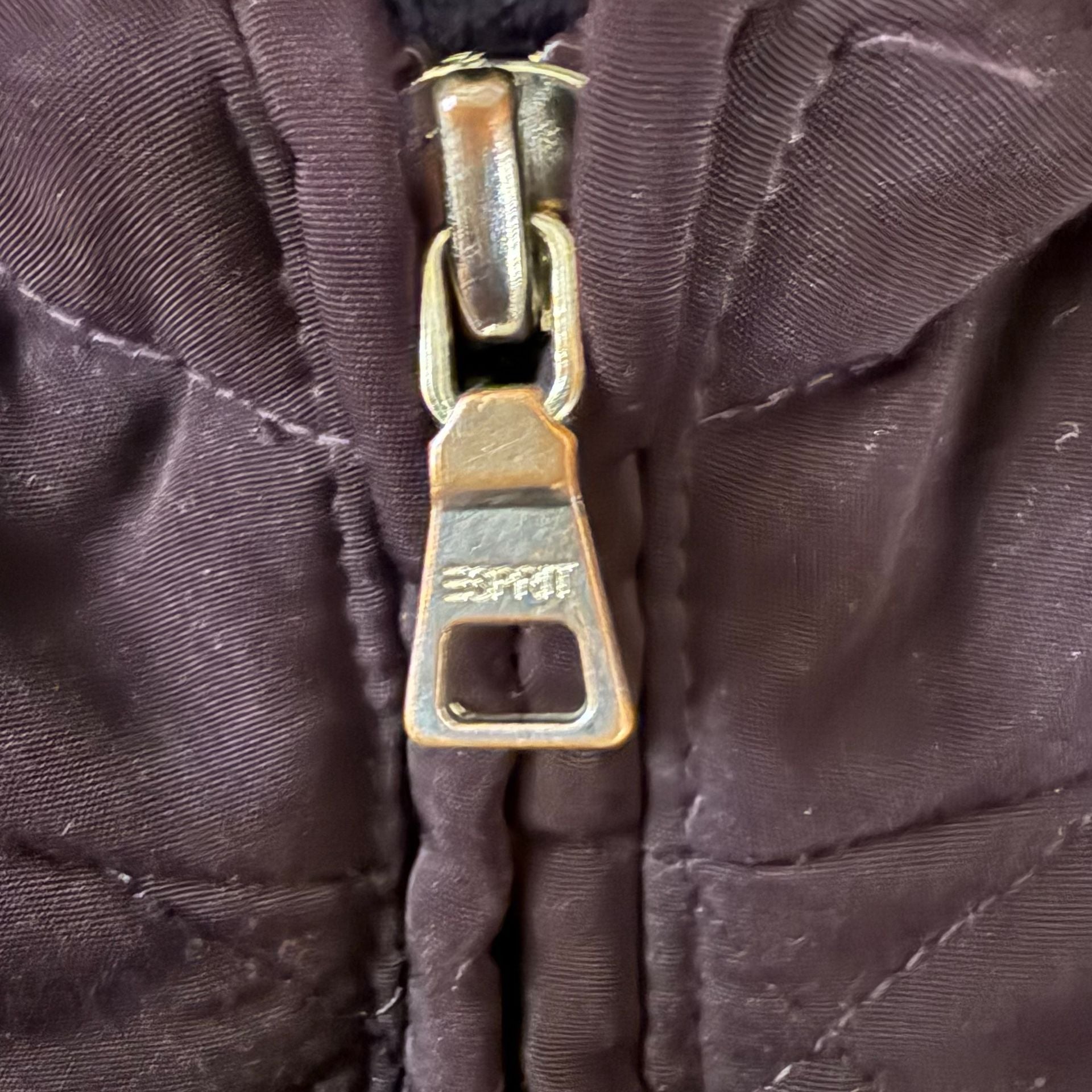 Vintage Y2K Esprit Quilted Hooded Jacket Women’s Plum-S 10
