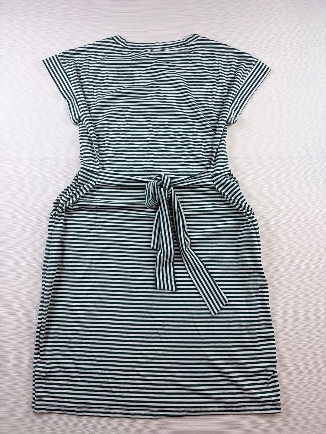 Ann Darling Striped Dress Size L Green White Short Sleeve T-Shirt Dress 5
