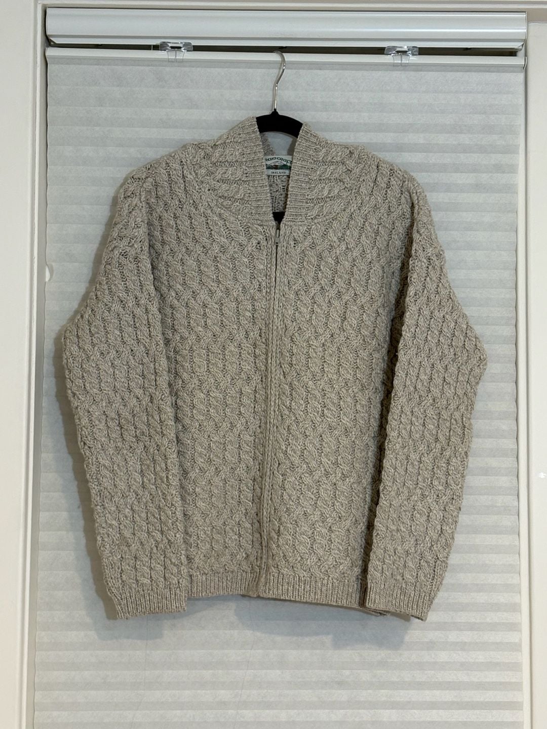Aran Crafts Full Zip Hooded Sweater Size M Merino Wool 2