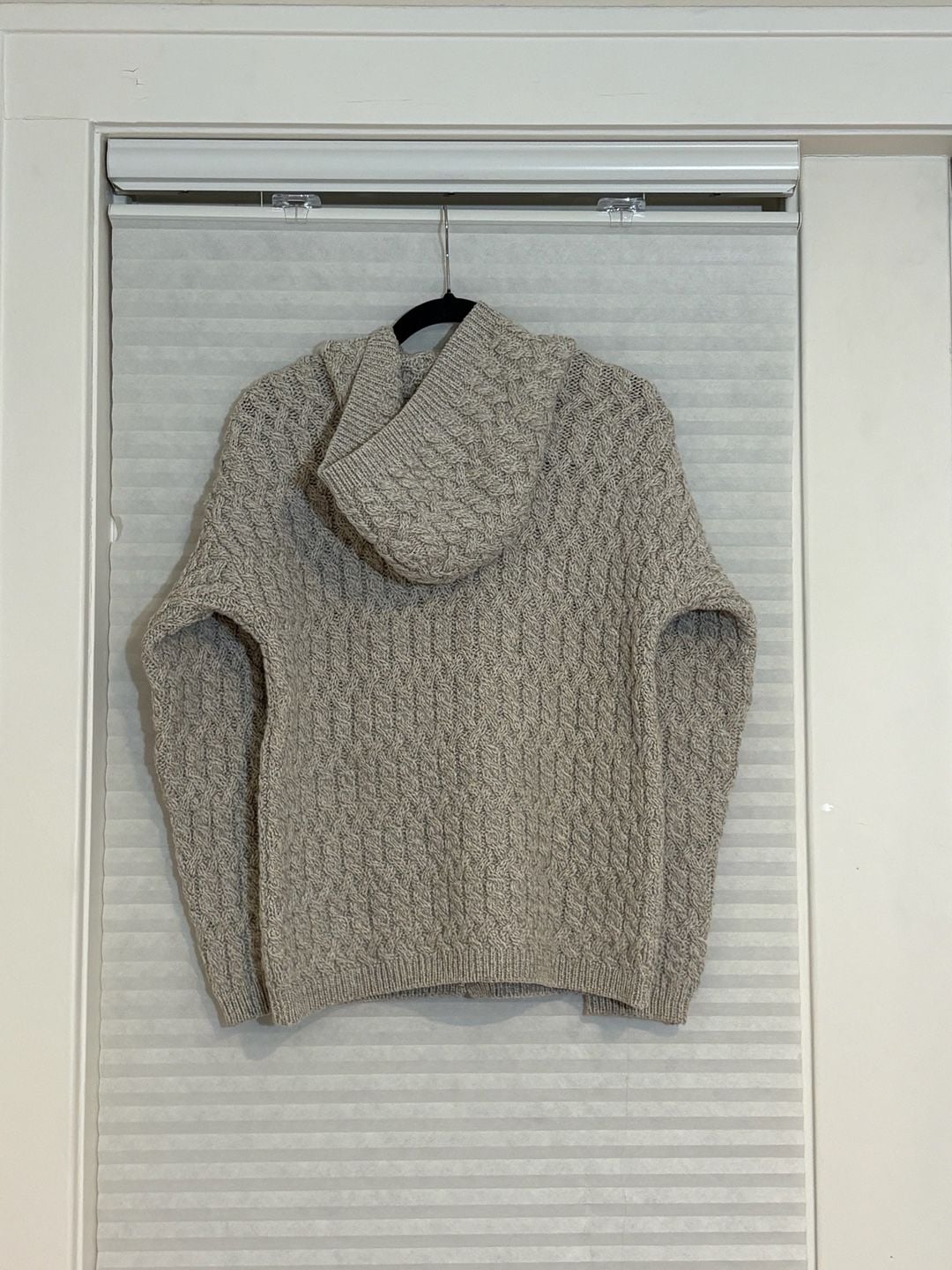 Aran Crafts Full Zip Hooded Sweater Size M Merino Wool 5
