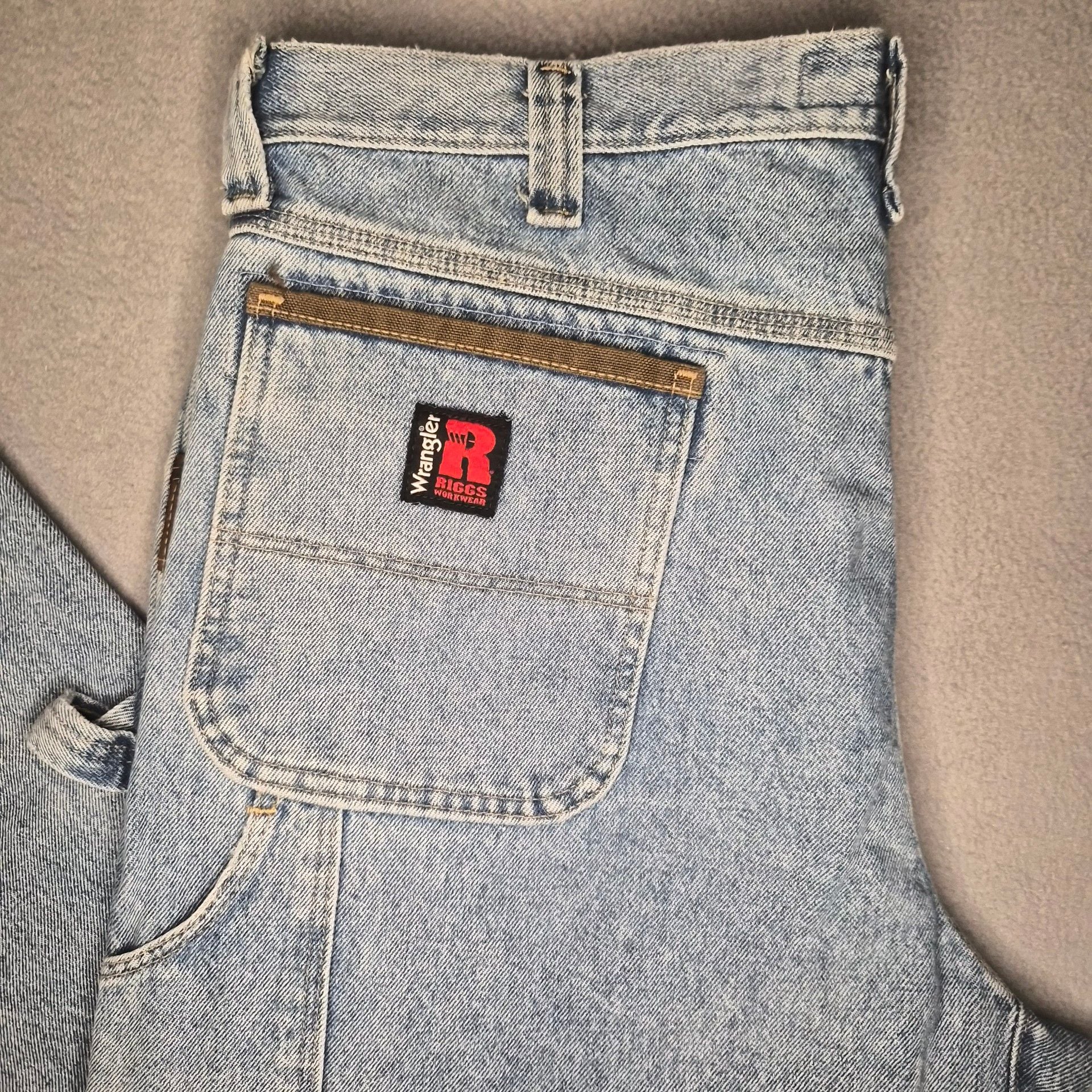 Wrangler Riggs Workwear Carpenter Jeans Light blue Wash mens size 38x36 3