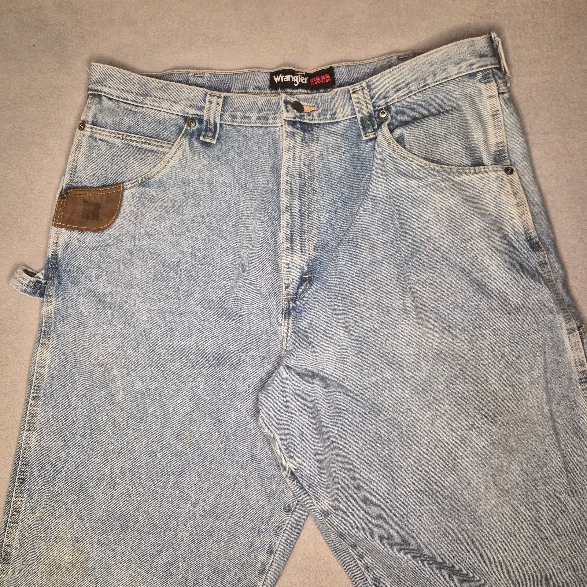 Wrangler Riggs Workwear Carpenter Jeans Light blue Wash mens size 38x36 5