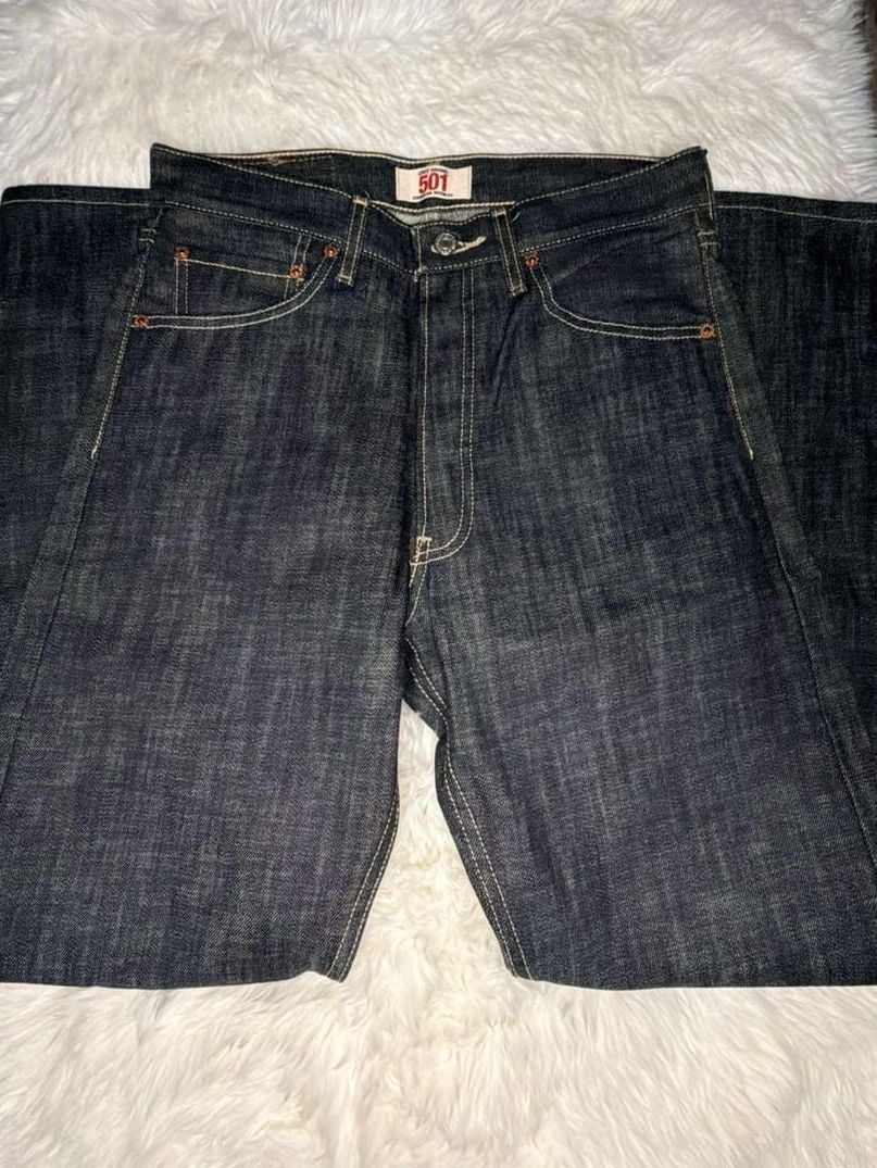 Levi's 501 Straight Leg Jeans 29x30 Dark Wash Denim 5
